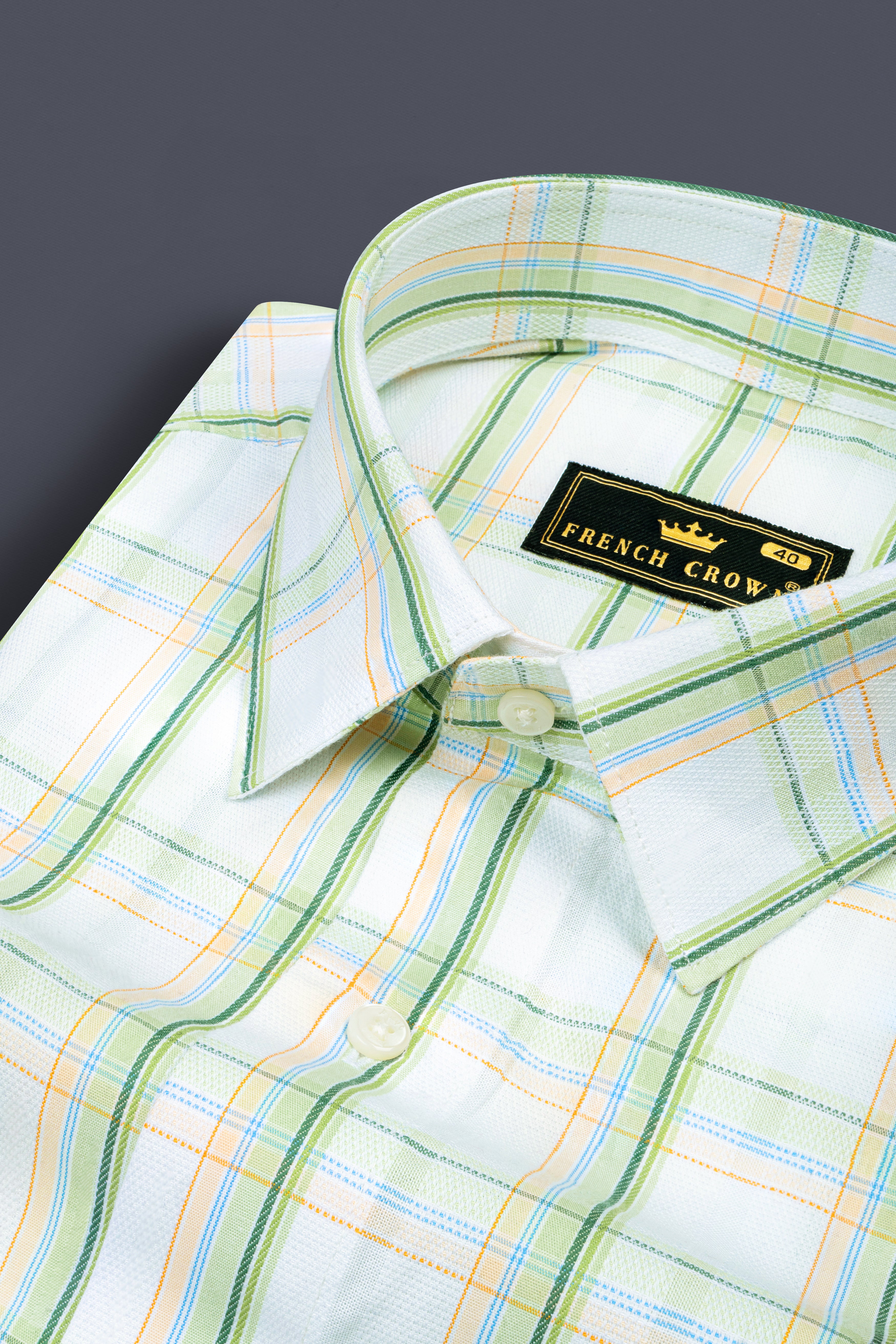 Surf and Glade Green Plaid Dobby Textured Premium Giza Cotton Shirt 12439-38, 12439-H-38, 12439-39, 12439-H-39, 12439-40, 12439-H-40, 12439-42, 12439-H-42, 12439-44, 12439-H-44, 12439-46, 12439-H-46, 12439-48, 12439-H-48, 12439-50, 12439-H-50, 12439-52, 12439-H-52