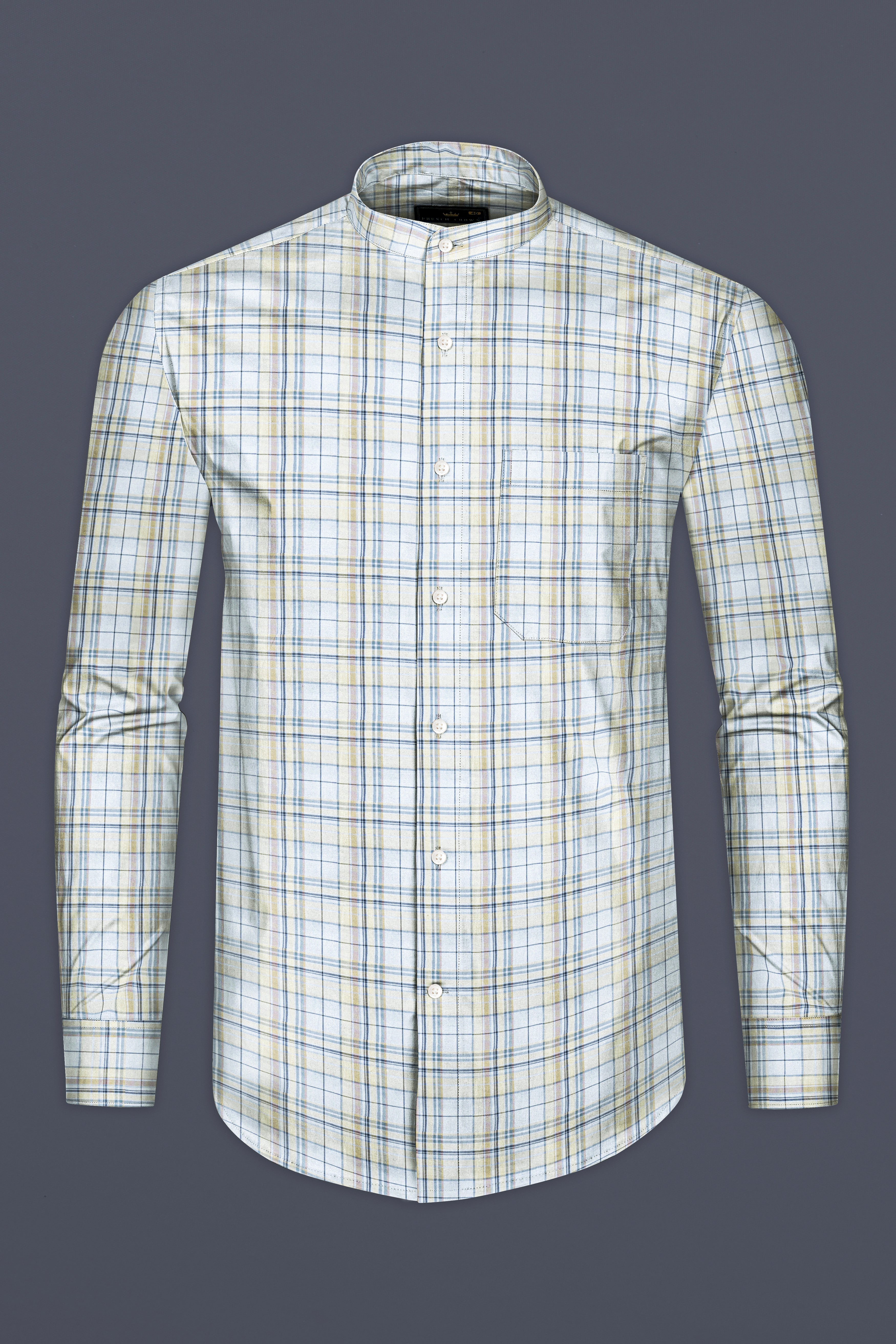 Sky Blue with Maize Khaki Plaid Super Soft Twill Cotton Shirt 12446-M-38, 12446-M-H-38, 12446-M-39, 12446-M-H-39, 12446-M-40, 12446-M-H-40, 12446-M-42, 12446-M-H-42, 12446-M-44, 12446-M-H-44, 12446-M-46, 12446-M-H-46, 12446-M-48, 12446-M-H-48, 12446-M-50, 12446-M-H-50, 12446-M-52, 12446-M-H-52