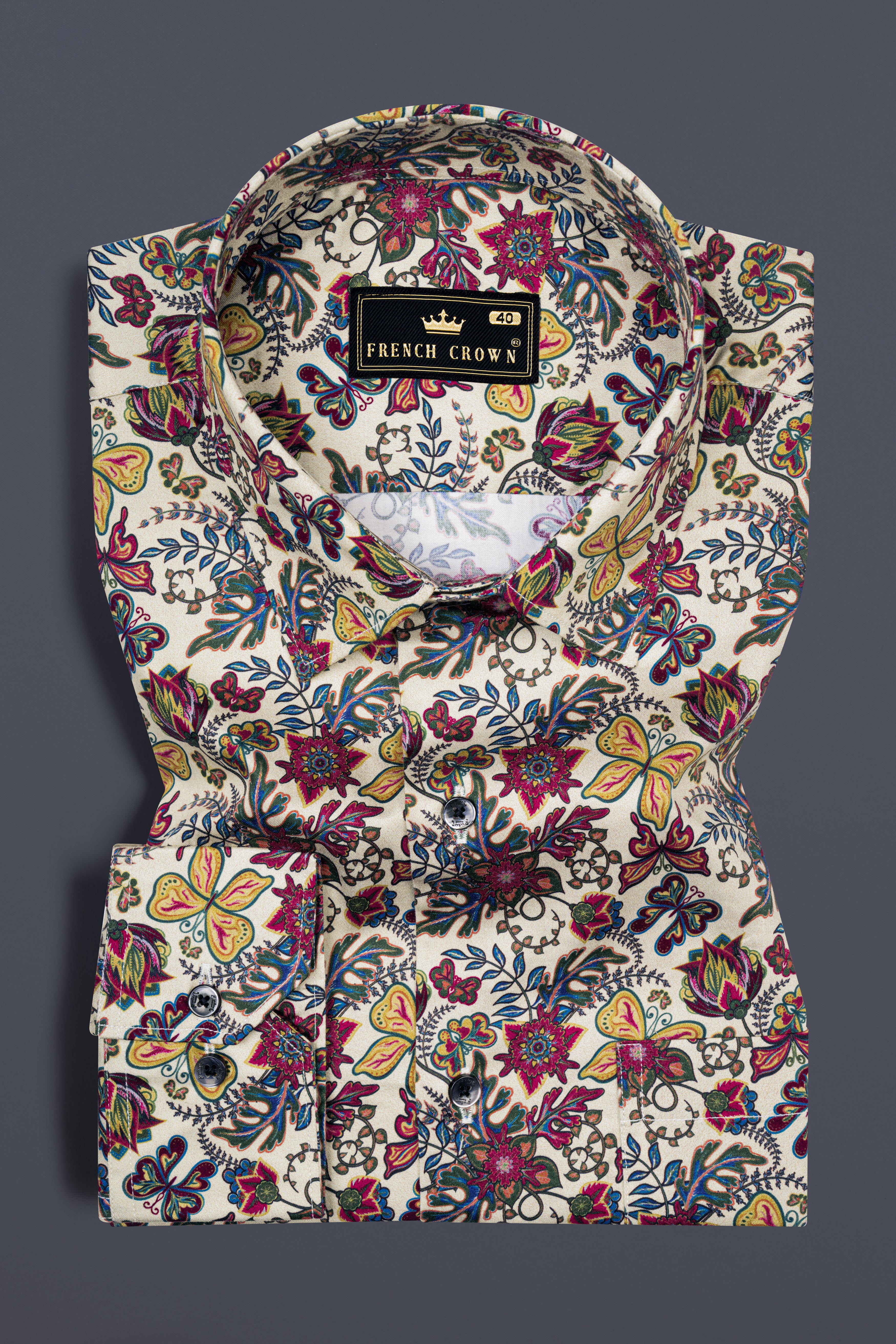 Bizarre Cream with Multicolor Floral Printed Super Soft Premium Cotton Shirt 12463-BLK-38, 12463-BLK-H-38, 12463-BLK-39, 12463-BLK-H-39, 12463-BLK-40, 12463-BLK-H-40, 12463-BLK-42, 12463-BLK-H-42, 12463-BLK-44, 12463-BLK-H-44, 12463-BLK-46, 12463-BLK-H-46, 12463-BLK-48, 12463-BLK-H-48, 12463-BLK-50, 12463-BLK-H-50, 12463-BLK-52, 12463-BLK-H-52