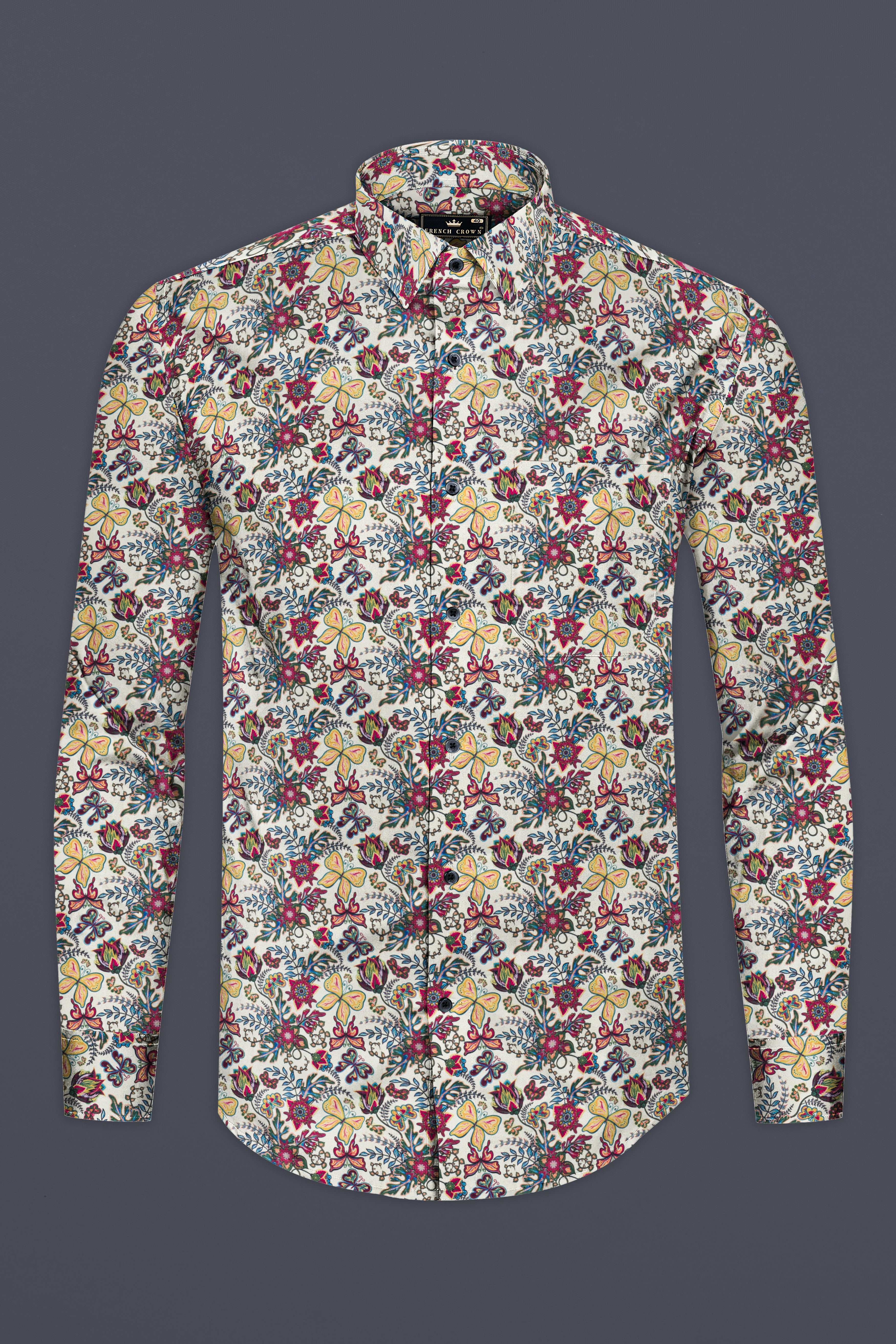 Bizarre Cream with Multicolor Floral Printed Super Soft Premium Cotton Shirt 12463-BLK-38, 12463-BLK-H-38, 12463-BLK-39, 12463-BLK-H-39, 12463-BLK-40, 12463-BLK-H-40, 12463-BLK-42, 12463-BLK-H-42, 12463-BLK-44, 12463-BLK-H-44, 12463-BLK-46, 12463-BLK-H-46, 12463-BLK-48, 12463-BLK-H-48, 12463-BLK-50, 12463-BLK-H-50, 12463-BLK-52, 12463-BLK-H-52