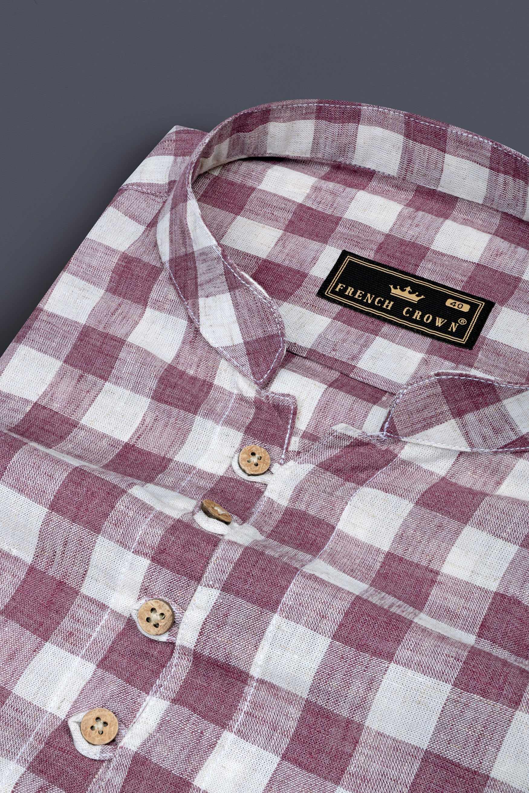 Opium Pink with White Plaid Luxurious Linen Kurta Shirt 12475-KS-38, 12475-KS-H-38, 12475-KS-39, 12475-KS-H-39, 12475-KS-40, 12475-KS-H-40, 12475-KS-42, 12475-KS-H-42, 12475-KS-44, 12475-KS-H-44, 12475-KS-46, 12475-KS-H-46, 12475-KS-48, 12475-KS-H-48, 12475-KS-50, 12475-KS-H-50, 12475-KS-52, 12475-KS-H-52