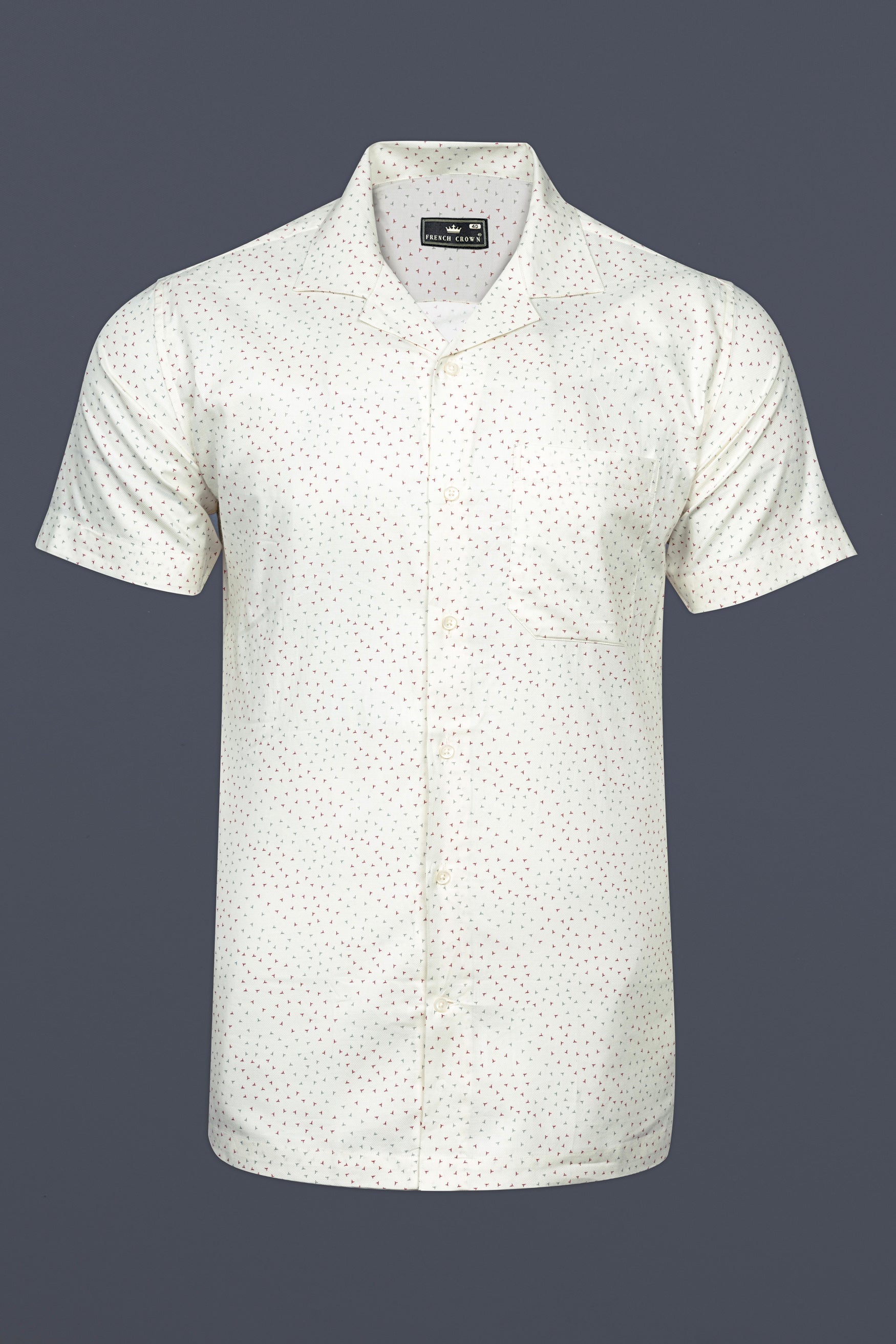 Bright White Dobby Textured Premium Giza Cotton Shirt