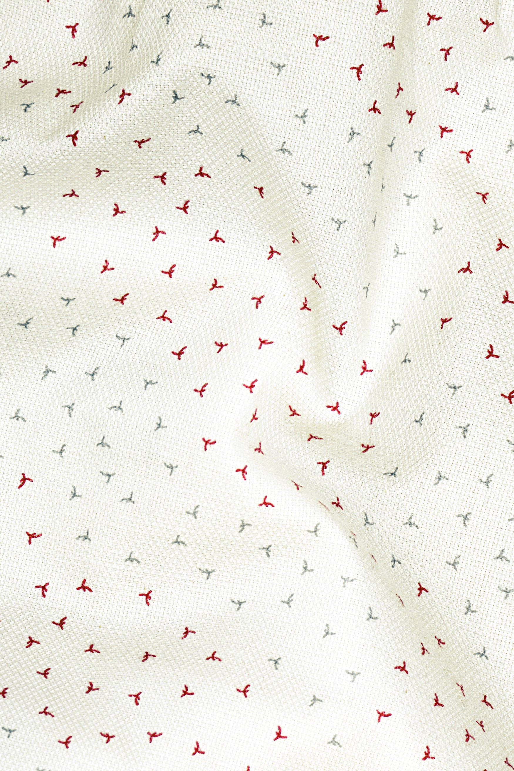 Bright White Dobby Textured Premium Giza Cotton Shirt