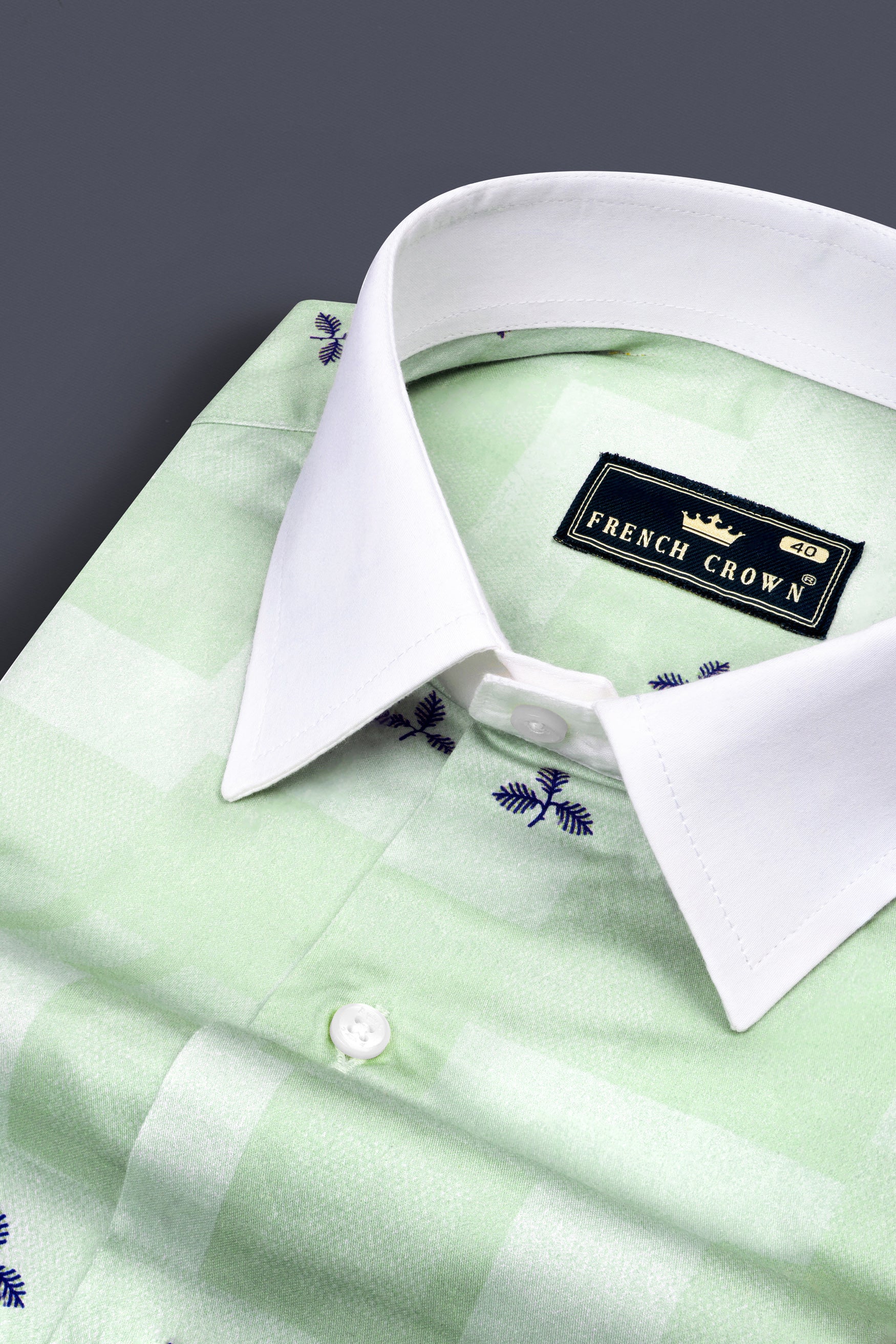 Fringy Green with Stratos blue leaves Printed Super Soft Premium Cotton Shirt 12501-WCC-38, 12501-WCC-H-38, 12501-WCC-39, 12501-WCC-H-39, 12501-WCC-40, 12501-WCC-H-40, 12501-WCC-42, 12501-WCC-H-42, 12501-WCC-44, 12501-WCC-H-44, 12501-WCC-46, 12501-WCC-H-46, 12501-WCC-48, 12501-WCC-H-48, 12501-WCC-50, 12501-WCC-H-50, 12501-WCC-52, 12501-WCC-H-52