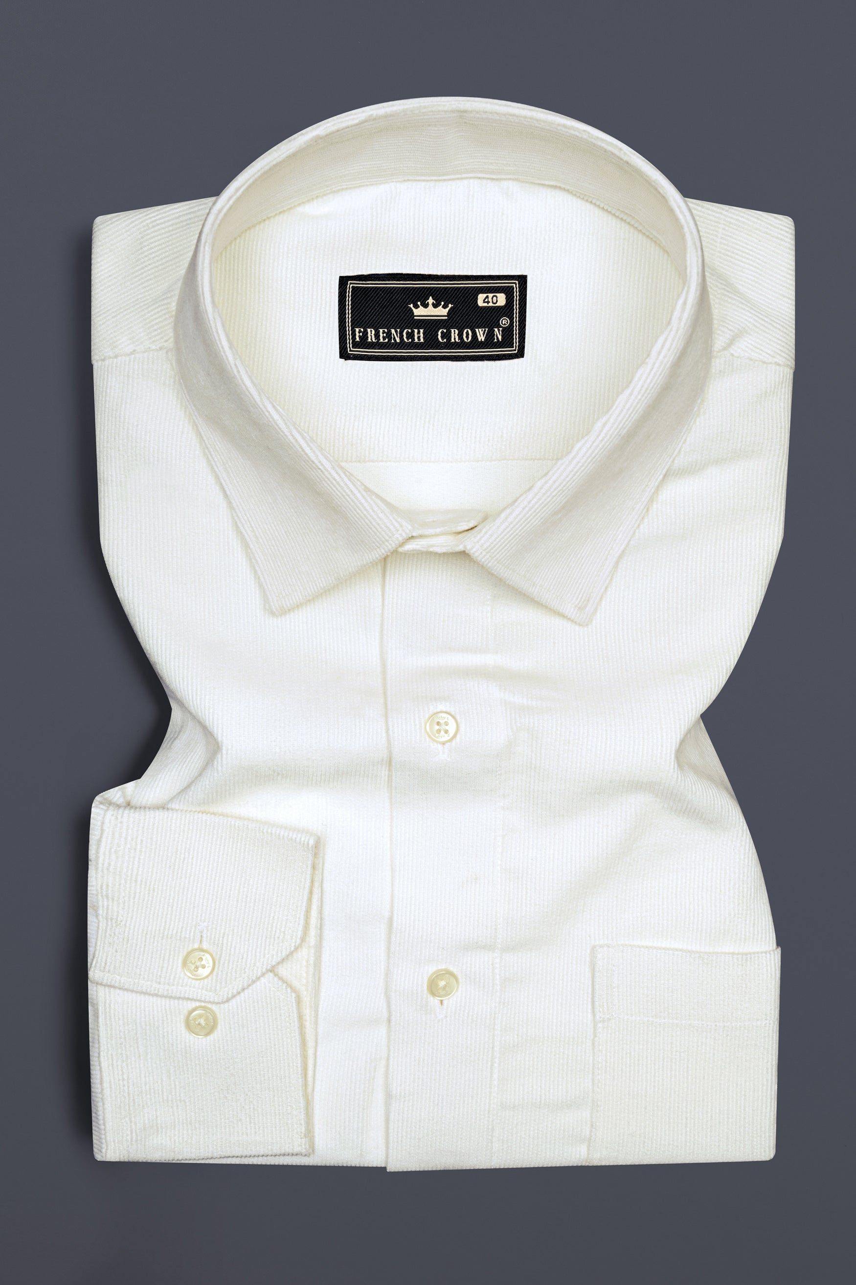 Bianca Cream Heavyweight Corduroy Shirt 12513-38, 12513-H-38, 12513-39, 12513-H-39, 12513-40, 12513-H-40, 12513-42, 12513-H-42, 12513-44, 12513-H-44, 12513-46, 12513-H-46, 12513-48, 12513-H-48, 12513-50, 12513-H-50, 12513-52, 12513-H-52