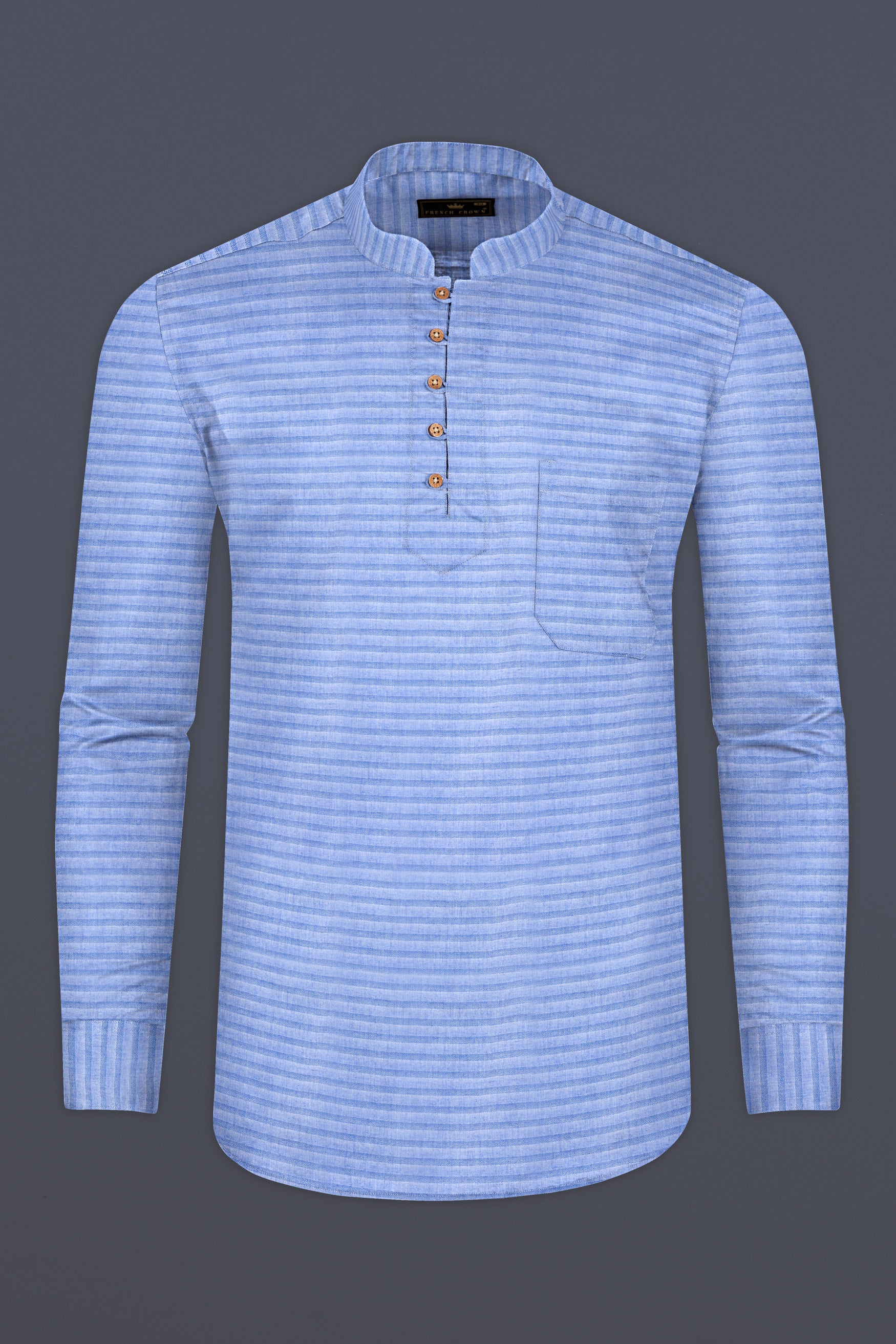 Wild Blue Horizontal blue shadow striped Textured Dobby Kurta Shirt 12515-KS-38, 12515-KS-H-38, 12515-KS-39, 12515-KS-H-39, 12515-KS-40, 12515-KS-H-40, 12515-KS-42, 12515-KS-H-42, 12515-KS-44, 12515-KS-H-44, 12515-KS-46, 12515-KS-H-46, 12515-KS-48, 12515-KS-H-48, 12515-KS-50, 12515-KS-H-50, 12515-KS-52, 12515-KS-H-52