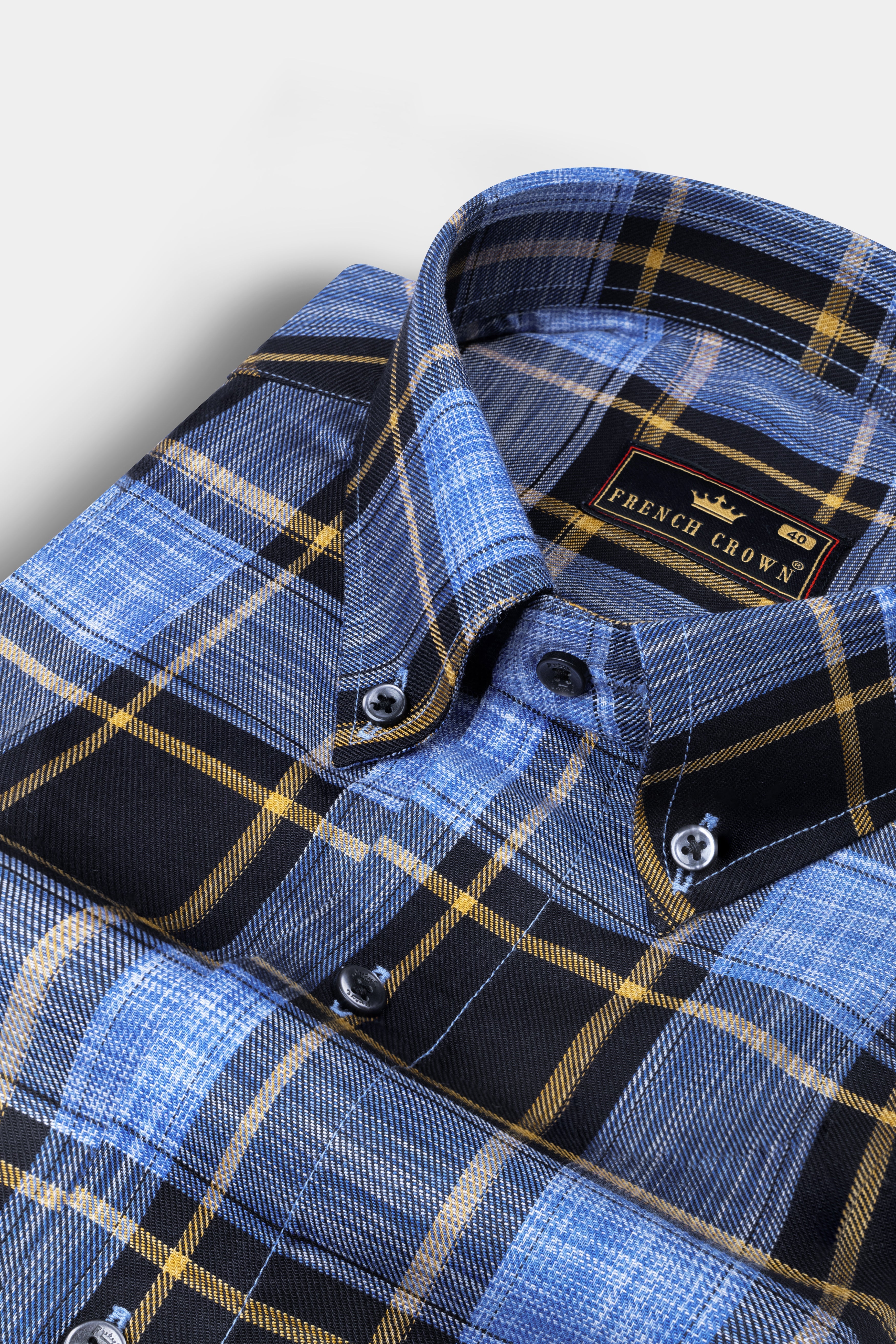 Glaucous Blue with Black and Brown Checks Plaid Twill Giza Cotton Shirt 12524-BD-BLK-38, 12524-BD-BLK-H-38, 12524-BD-BLK-39, 12524-BD-BLK-H-39, 12524-BD-BLK-40, 12524-BD-BLK-H-40, 12524-BD-BLK-42, 12524-BD-BLK-H-42, 12524-BD-BLK-44, 12524-BD-BLK-H-44, 12524-BD-BLK-46, 12524-BD-BLK-H-46, 12524-BD-BLK-48, 12524-BD-BLK-H-48, 12524-BD-BLK-50, 12524-BD-BLK-H-50, 12524-BD-BLK-52, 12524-BD-BLK-H-52