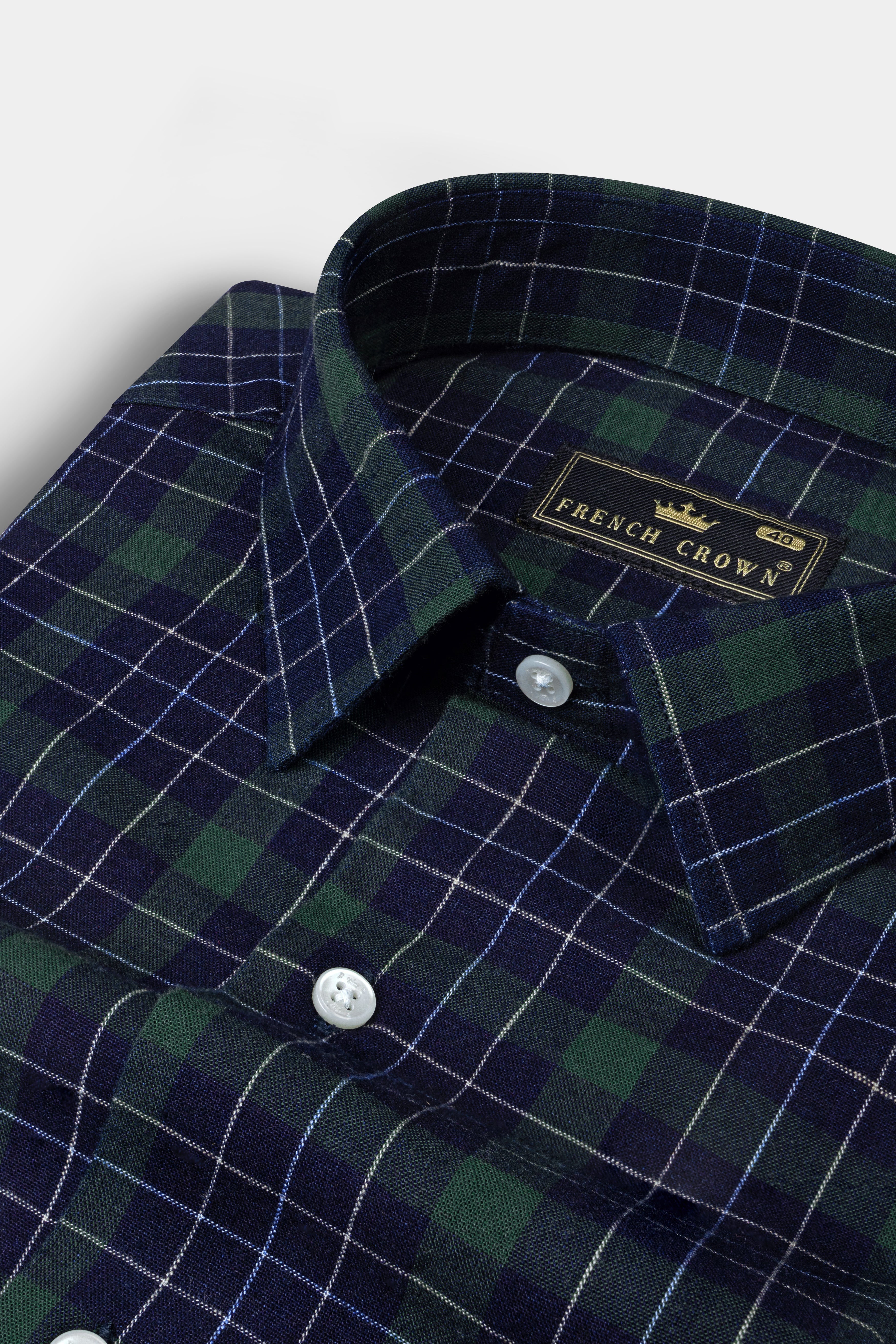 Midnight Blue with Plantation Green Plaid Oxford Shirt 12527-38, 12527-H-38, 12527-39, 12527-H-39, 12527-40, 12527-H-40, 12527-42, 12527-H-42, 12527-44, 12527-H-44, 12527-46, 12527-H-46, 12527-48, 12527-H-48, 12527-50, 12527-H-50, 12527-52, 12527-H-52