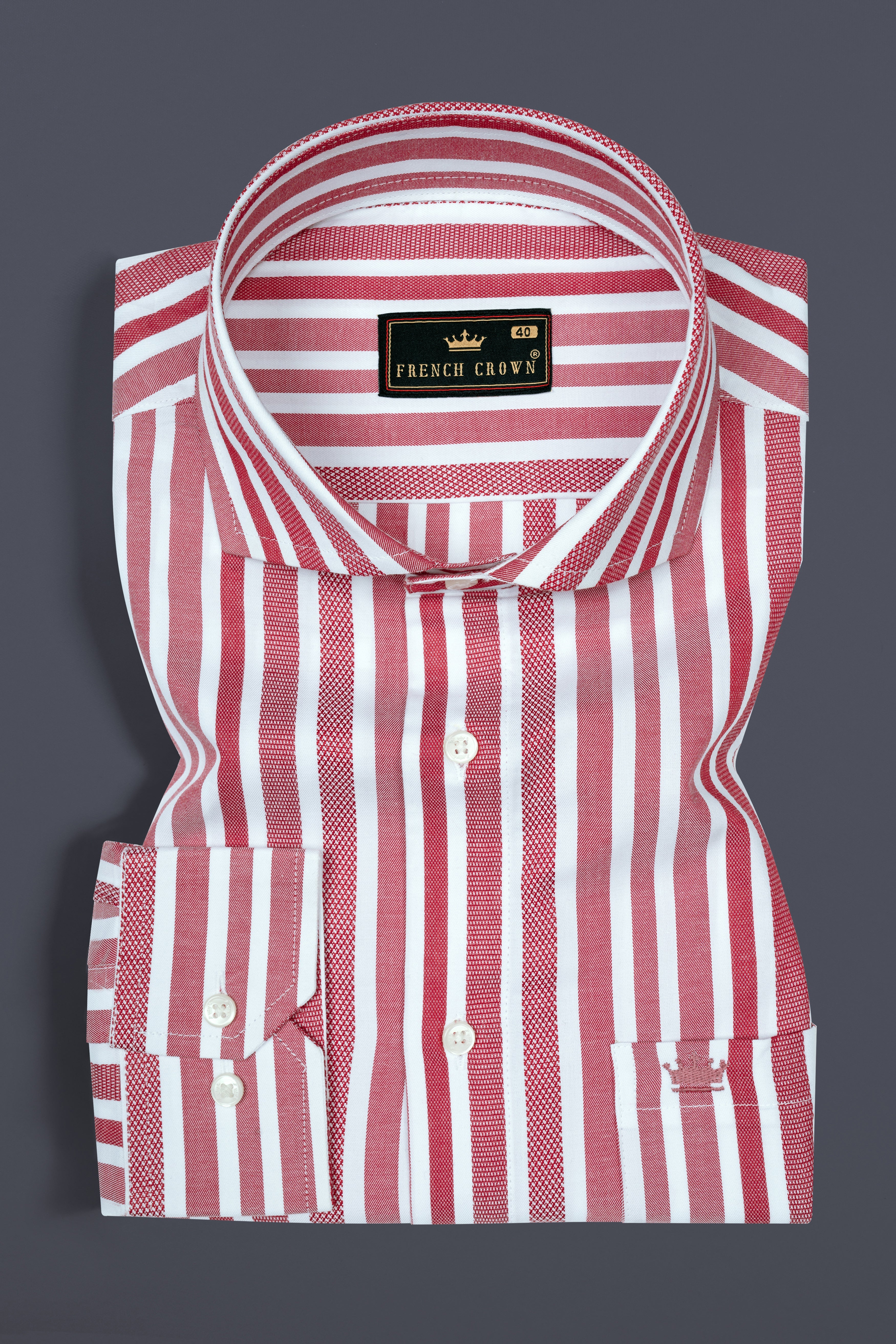 Raspberry Pink with White Striped Dobby Textured Giza Cotton Shirt 12531-CA-38, 12531-CA-H-38, 12531-CA-39, 12531-CA-H-39, 12531-CA-40, 12531-CA-H-40, 12531-CA-42, 12531-CA-H-42, 12531-CA-44, 12531-CA-H-44, 12531-CA-46, 12531-CA-H-46, 12531-CA-48, 12531-CA-H-48, 12531-CA-50, 12531-CA-H-50, 12531-CA-52, 12531-CA-H-52