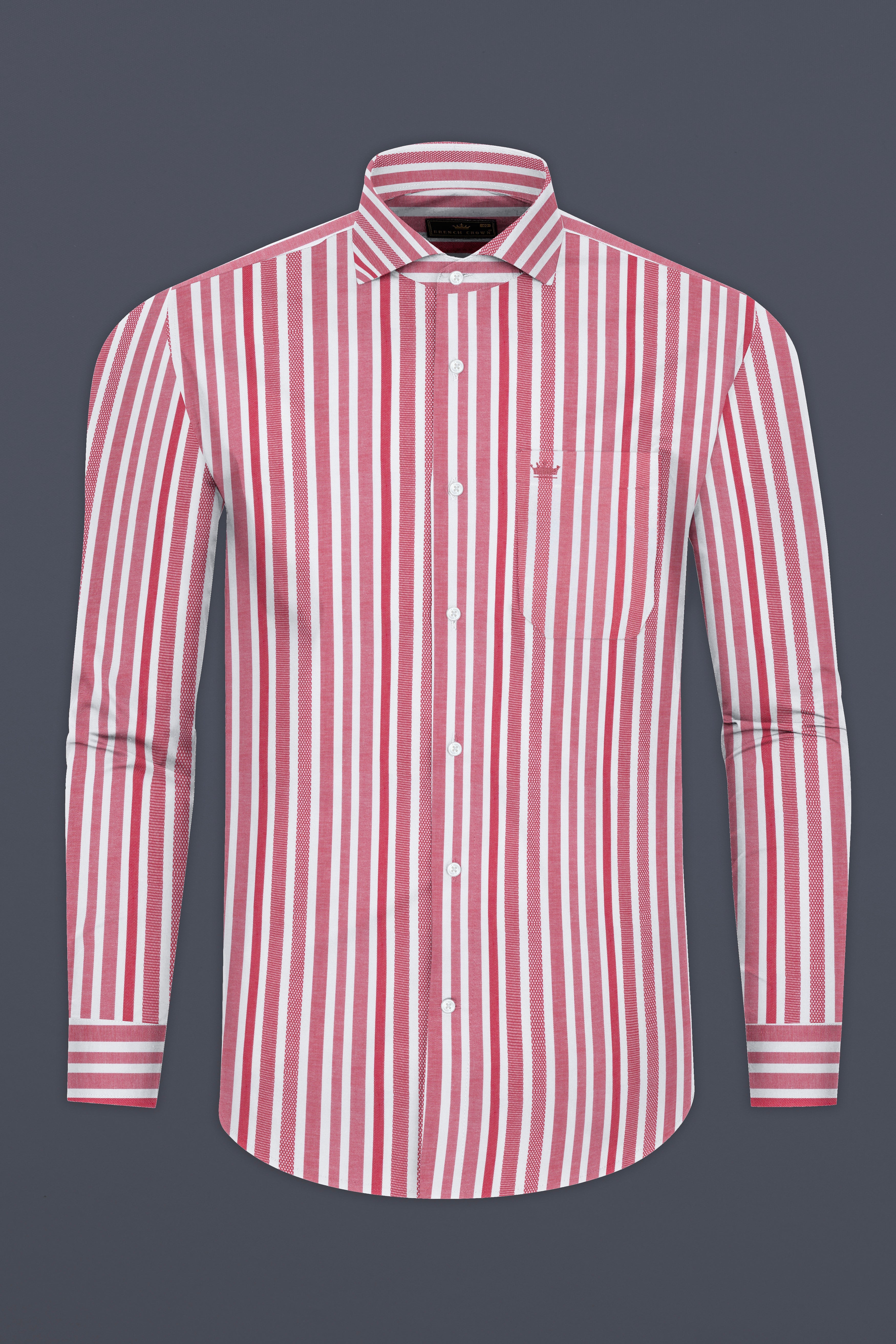 Raspberry Pink with White Striped Dobby Textured Giza Cotton Shirt 12531-CA-38, 12531-CA-H-38, 12531-CA-39, 12531-CA-H-39, 12531-CA-40, 12531-CA-H-40, 12531-CA-42, 12531-CA-H-42, 12531-CA-44, 12531-CA-H-44, 12531-CA-46, 12531-CA-H-46, 12531-CA-48, 12531-CA-H-48, 12531-CA-50, 12531-CA-H-50, 12531-CA-52, 12531-CA-H-52