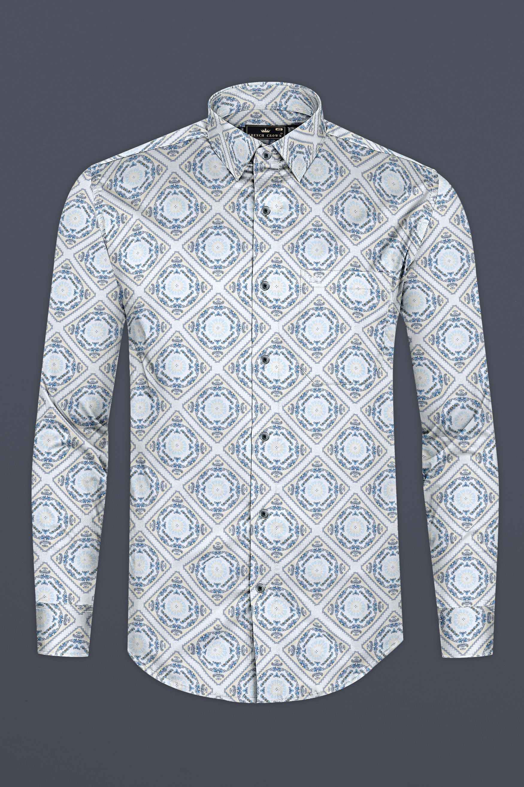 Bright White Geometric Printed Super Soft Premium Cotton Shirt 12537-BLK-38, 12537-BLK-H-38, 12537-BLK-39, 12537-BLK-H-39, 12537-BLK-40, 12537-BLK-H-40, 12537-BLK-42, 12537-BLK-H-42, 12537-BLK-44, 12537-BLK-H-44, 12537-BLK-46, 12537-BLK-H-46, 12537-BLK-48, 12537-BLK-H-48, 12537-BLK-50, 12537-BLK-H-50, 12537-BLK-52, 12537-BLK-H-52