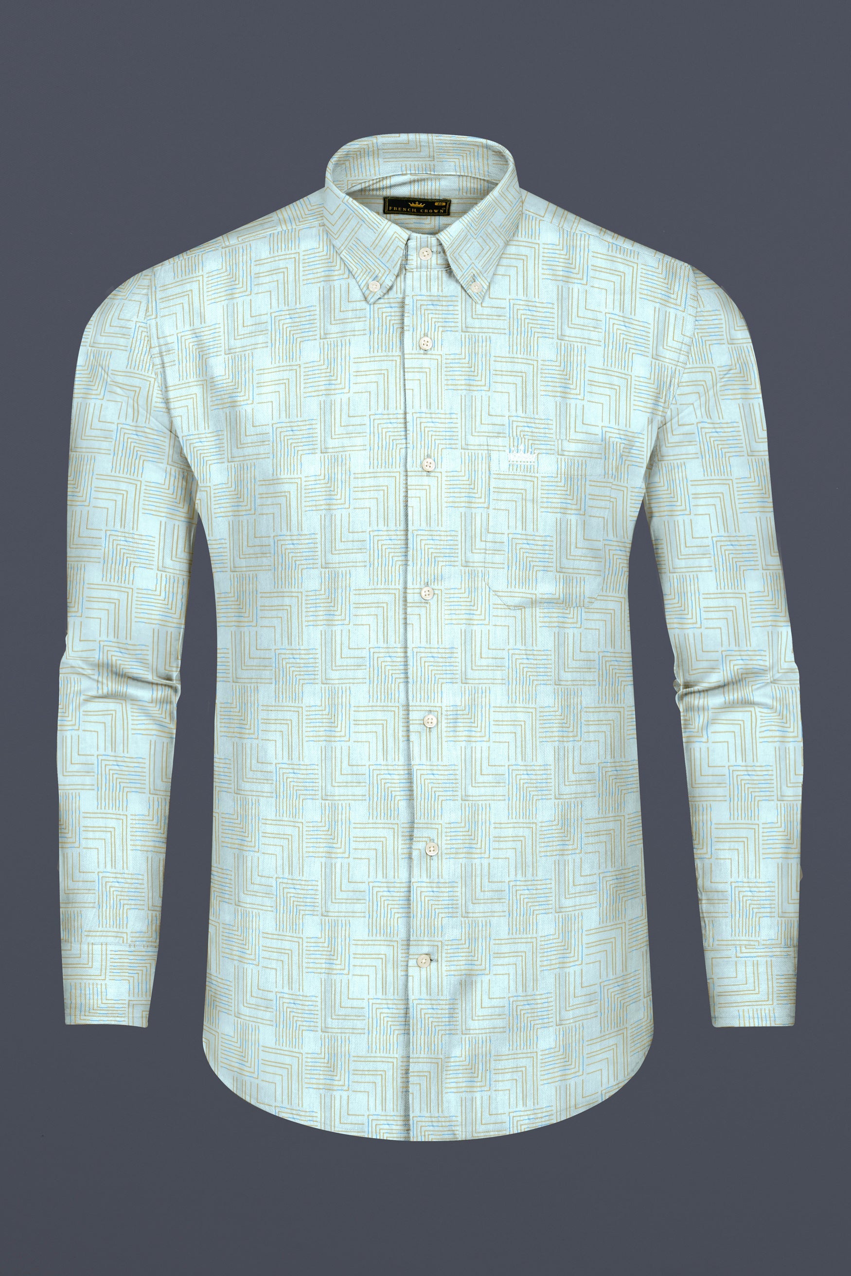 Mable Blue with Brandy Brown Abstract Lines Printed Subtle Sheen Super Soft Premium Cotton Shirt 12541-BD-38, 12541-BD-H-38, 12541-BD-39, 12541-BD-H-39, 12541-BD-40, 12541-BD-H-40, 12541-BD-42, 12541-BD-H-42, 12541-BD-44, 12541-BD-H-44, 12541-BD-46, 12541-BD-H-46, 12541-BD-48, 12541-BD-H-48, 12541-BD-50, 12541-BD-H-50, 12541-BD-52, 12541-BD-H-52