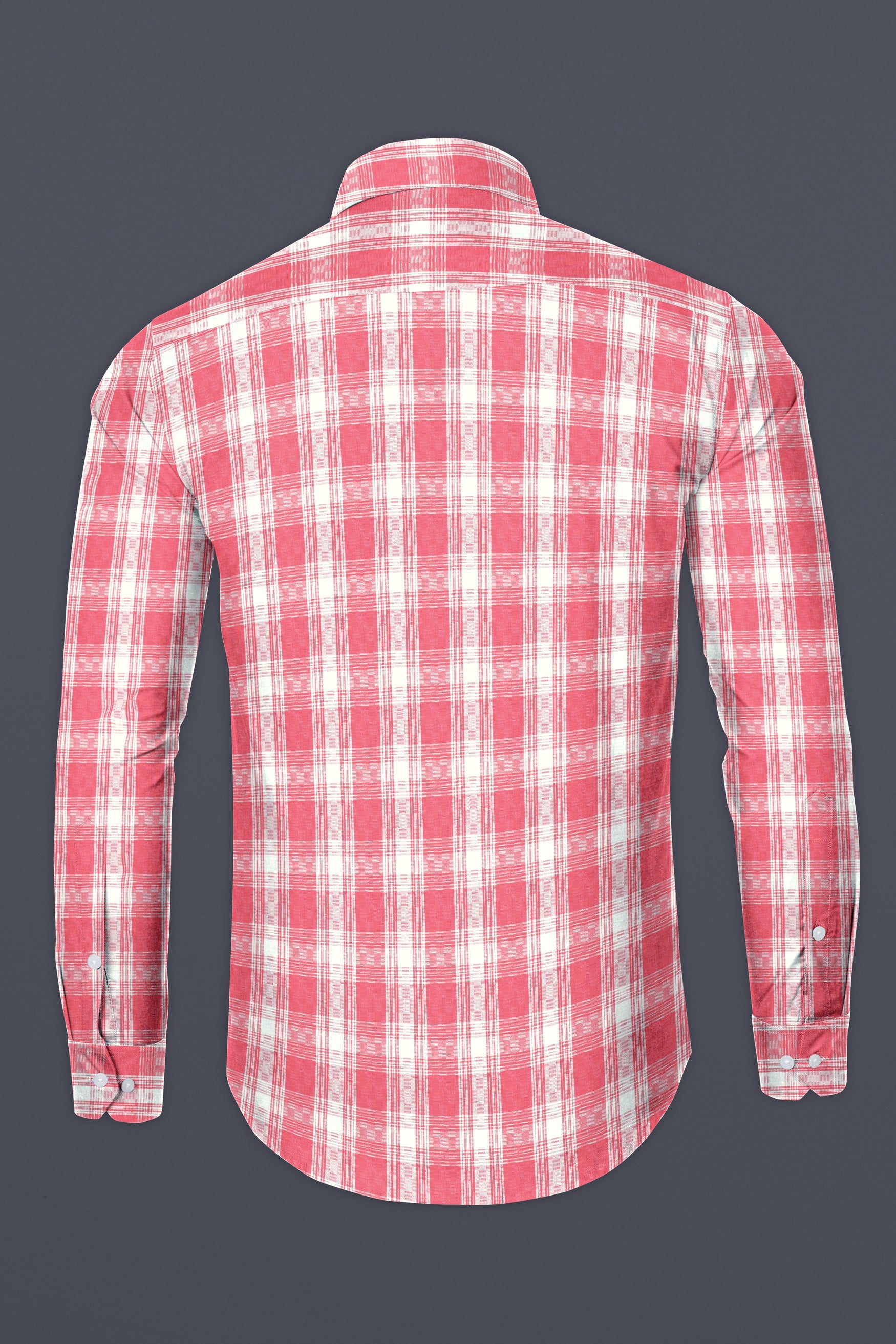 Rosy Pink and White Checks Plaid Dobby Textured Premium Giza Cotton Shirt 12543-BD-38, 12543-BD-H-38, 12543-BD-39, 12543-BD-H-39, 12543-BD-40, 12543-BD-H-40, 12543-BD-42, 12543-BD-H-42, 12543-BD-44, 12543-BD-H-44, 12543-BD-46, 12543-BD-H-46, 12543-BD-48, 12543-BD-H-48, 12543-BD-50, 12543-BD-H-50, 12543-BD-52, 12543-BD-H-52