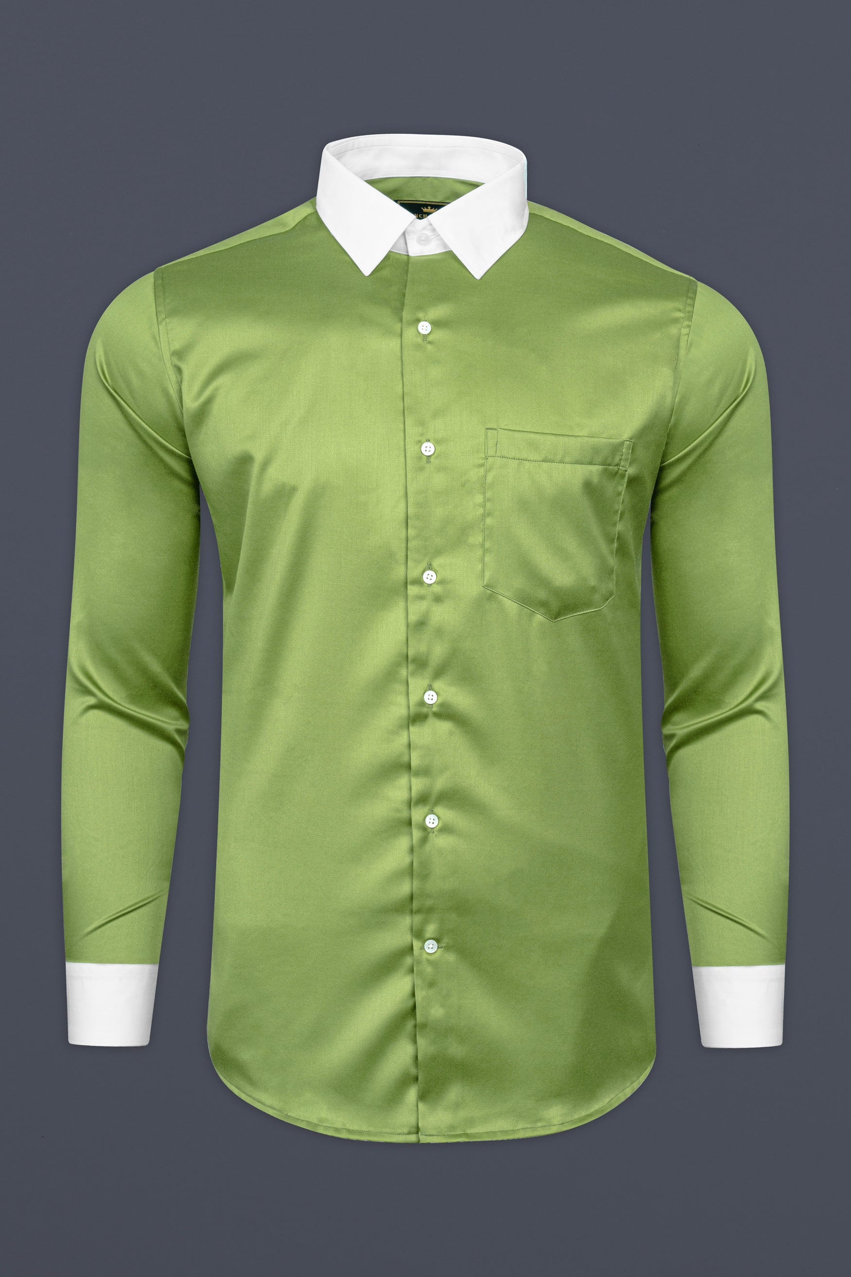 Asparagus Green Subtle Sheen Super Soft Premium Cotton Shirt 12549-WCC-38, 12549-WCC-H-38, 12549-WCC-39, 12549-WCC-H-39, 12549-WCC-40, 12549-WCC-H-40, 12549-WCC-42, 12549-WCC-H-42, 12549-WCC-44, 12549-WCC-H-44, 12549-WCC-46, 12549-WCC-H-46, 12549-WCC-48, 12549-WCC-H-48, 12549-WCC-50, 12549-WCC-H-50, 12549-WCC-52, 12549-WCC-H-52
