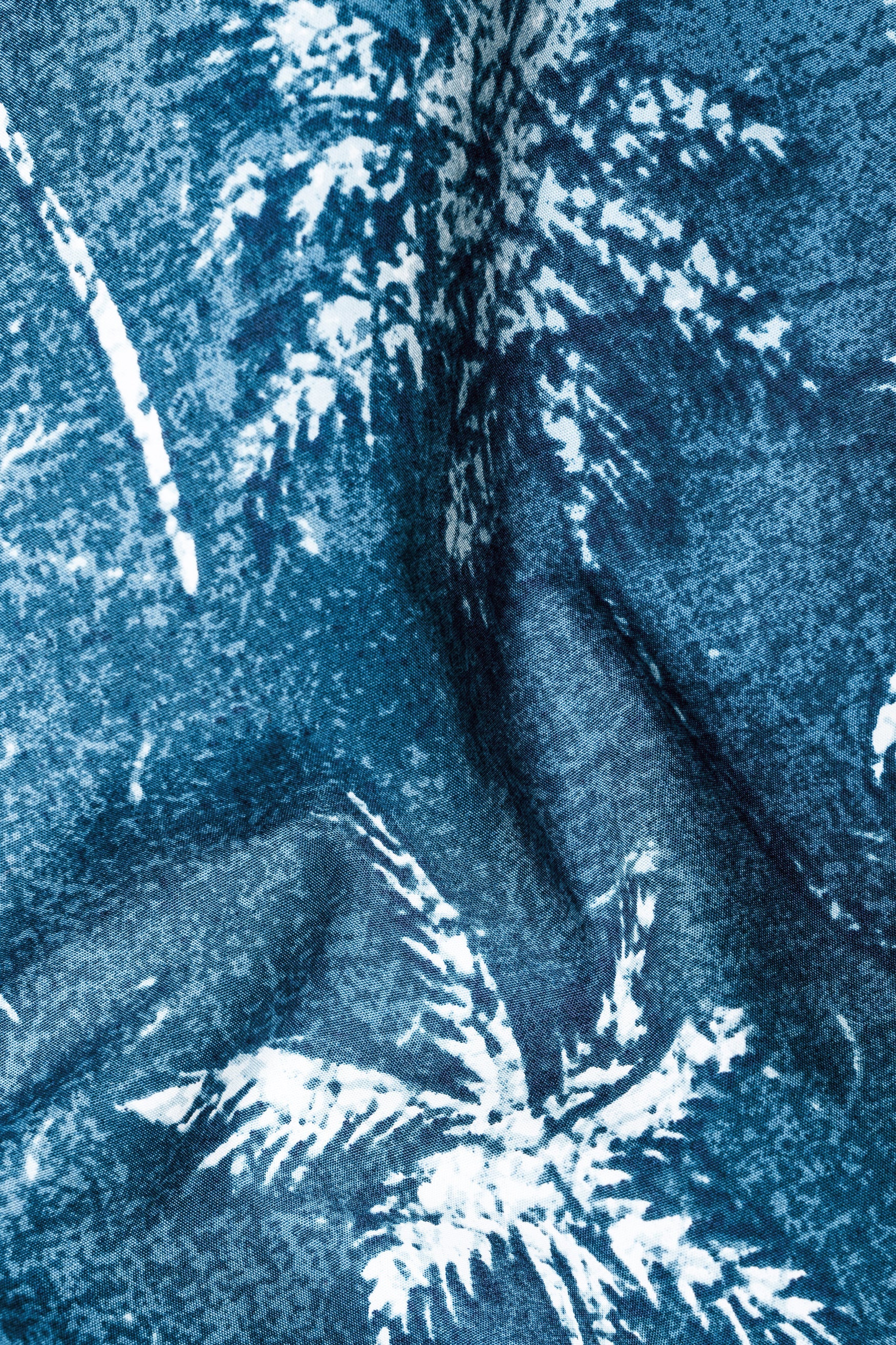 Calypso Blue with White Coconut Tree Printed Poplin Giza Cotton Shirt 12557-BLK-38, 12557-BLK-H-38, 12557-BLK-39, 12557-BLK-H-39, 12557-BLK-40, 12557-BLK-H-40, 12557-BLK-42, 12557-BLK-H-42, 12557-BLK-44, 12557-BLK-H-44, 12557-BLK-46, 12557-BLK-H-46, 12557-BLK-48, 12557-BLK-H-48, 12557-BLK-50, 12557-BLK-H-50, 12557-BLK-52, 12557-BLK-H-52