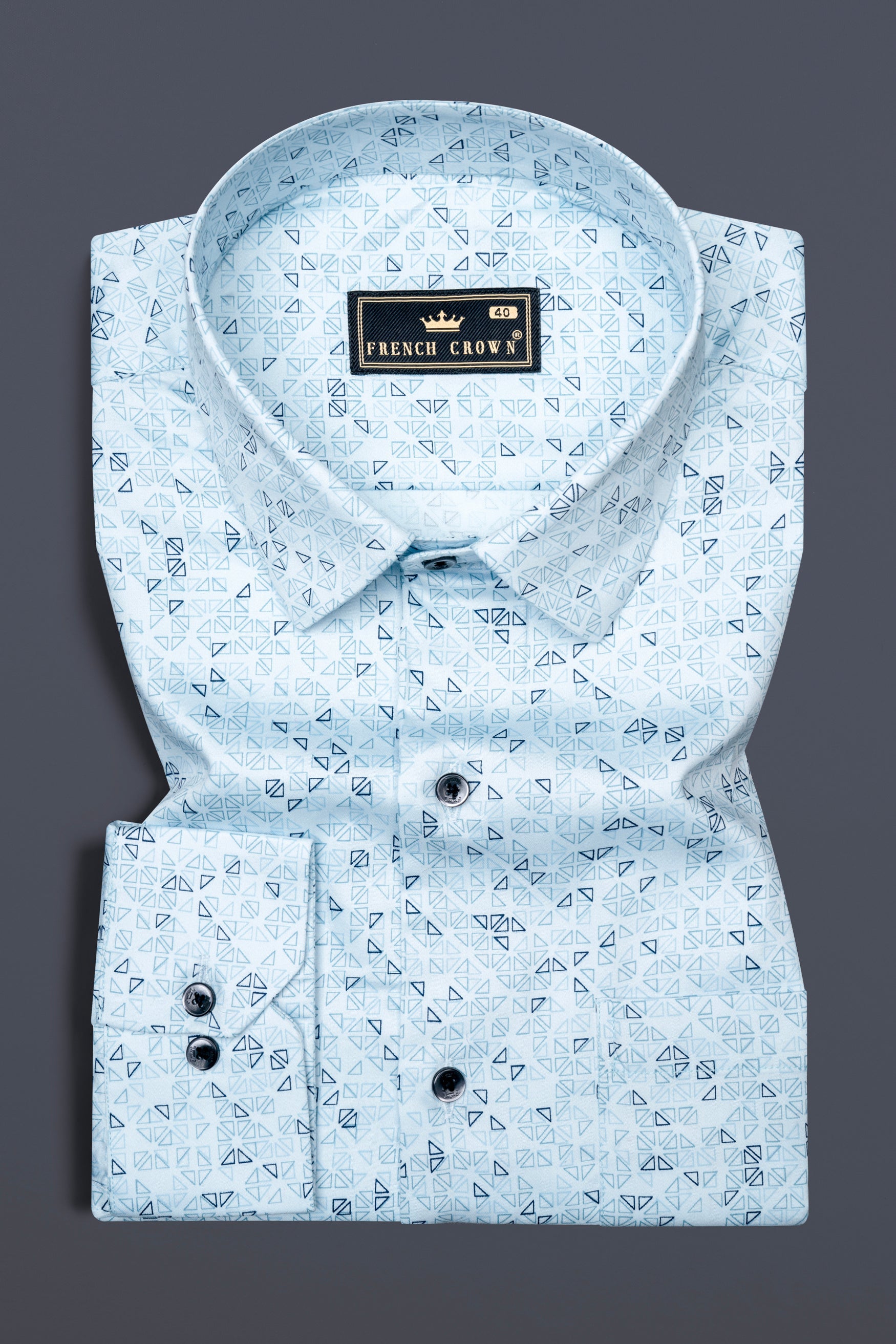 Zinggurat Blue Triangles Printed Super Soft Premium Cotton Shirt 12607-BLK-38, 12607-BLK-H-38, 12607-BLK-39, 12607-BLK-H-39, 12607-BLK-40, 12607-BLK-H-40, 12607-BLK-42, 12607-BLK-H-42, 12607-BLK-44, 12607-BLK-H-44, 12607-BLK-46, 12607-BLK-H-46, 12607-BLK-48, 12607-BLK-H-48, 12607-BLK-50, 12607-BLK-H-50, 12607-BLK-52, 12607-BLK-H-52