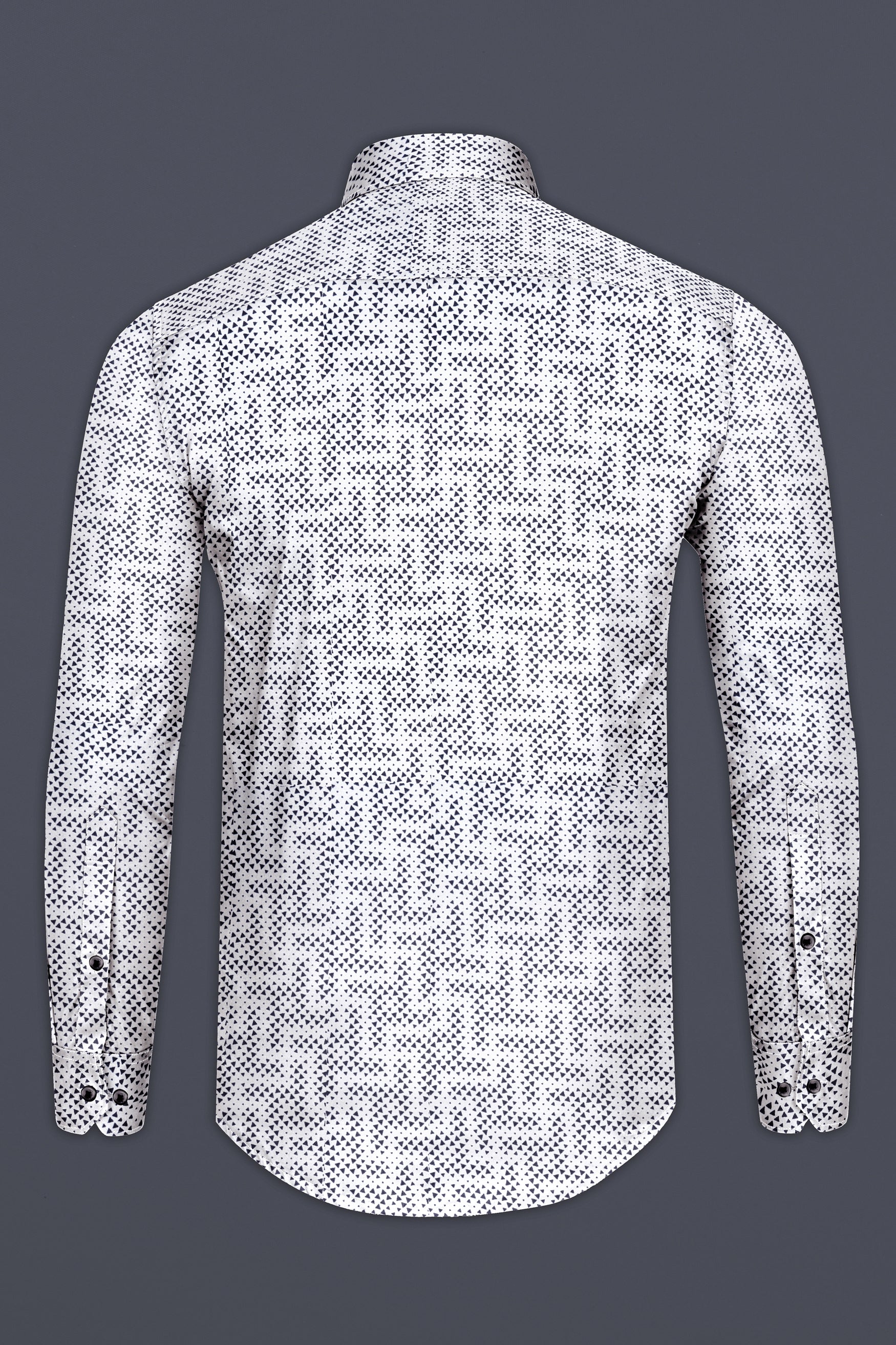 Classic White with Black Flocked Triangle Printed Super Soft Premium Cotton Shirt 12608-BLK-38, 12608-BLK-H-38, 12608-BLK-39, 12608-BLK-H-39, 12608-BLK-40, 12608-BLK-H-40, 12608-BLK-42, 12608-BLK-H-42, 12608-BLK-44, 12608-BLK-H-44, 12608-BLK-46, 12608-BLK-H-46, 12608-BLK-48, 12608-BLK-H-48, 12608-BLK-50, 12608-BLK-H-50, 12608-BLK-52, 12608-BLK-H-52