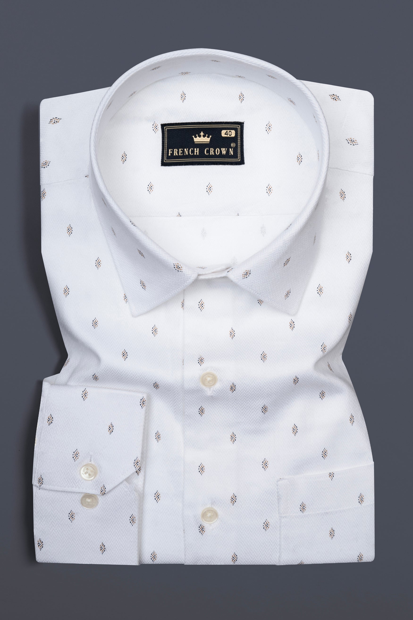 Bright White Dobby Textured Premium Giza Cotton Shirt 12611-38, 12611-H-38, 12611-39, 12611-H-39, 12611-40, 12611-H-40, 12611-42, 12611-H-42, 12611-44, 12611-H-44, 12611-46, 12611-H-46, 12611-48, 12611-H-48, 12611-50, 12611-H-50, 12611-52, 12611-H-52
