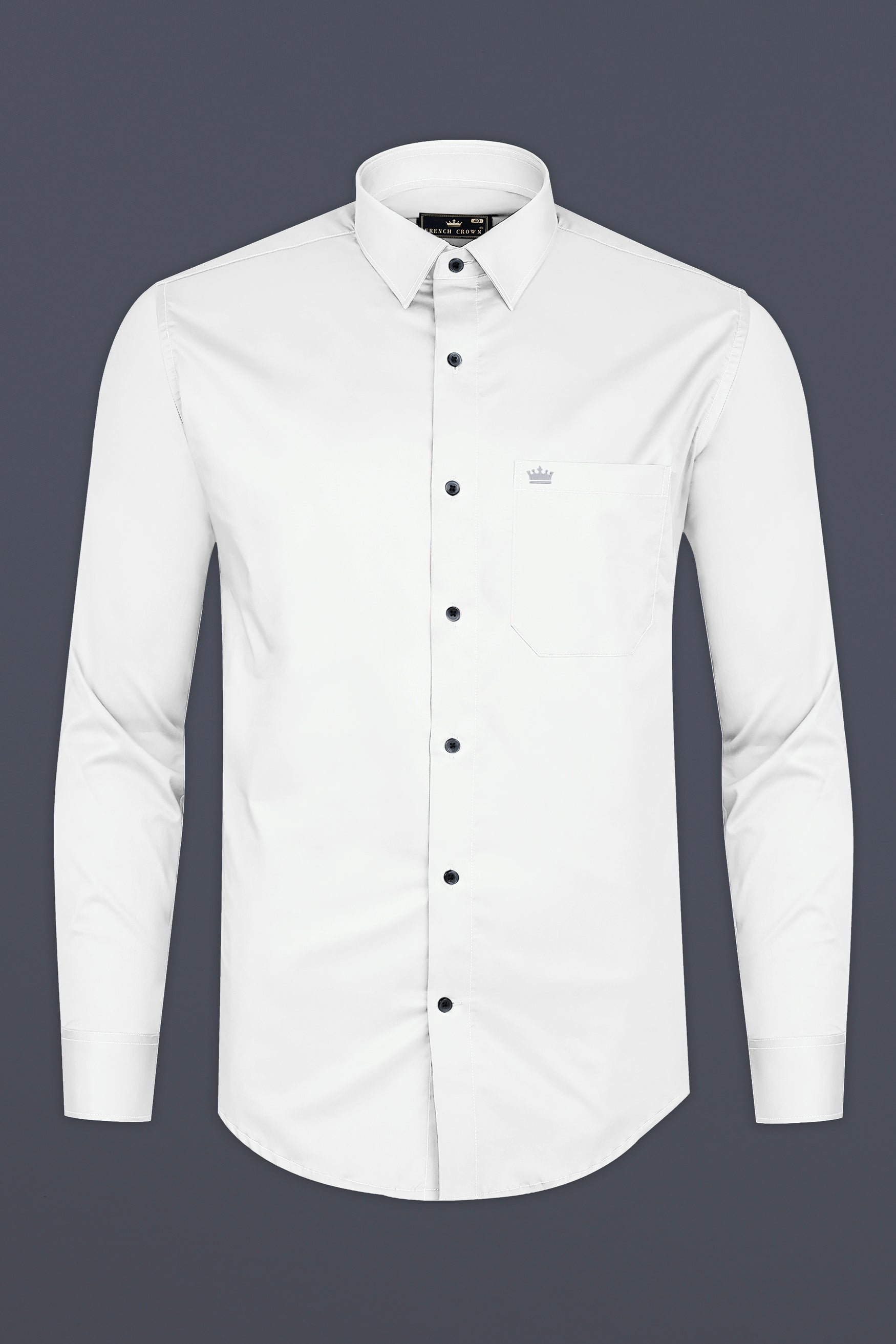Bright White Solid Giza Cotton Shirt 12612-BLK-38, 12612-BLK-H-38, 12612-BLK-39, 12612-BLK-H-39, 12612-BLK-40, 12612-BLK-H-40, 12612-BLK-42, 12612-BLK-H-42, 12612-BLK-44, 12612-BLK-H-44, 12612-BLK-46, 12612-BLK-H-46, 12612-BLK-48, 12612-BLK-H-48, 12612-BLK-50, 12612-BLK-H-50, 12612-BLK-52, 12612-BLK-H-52