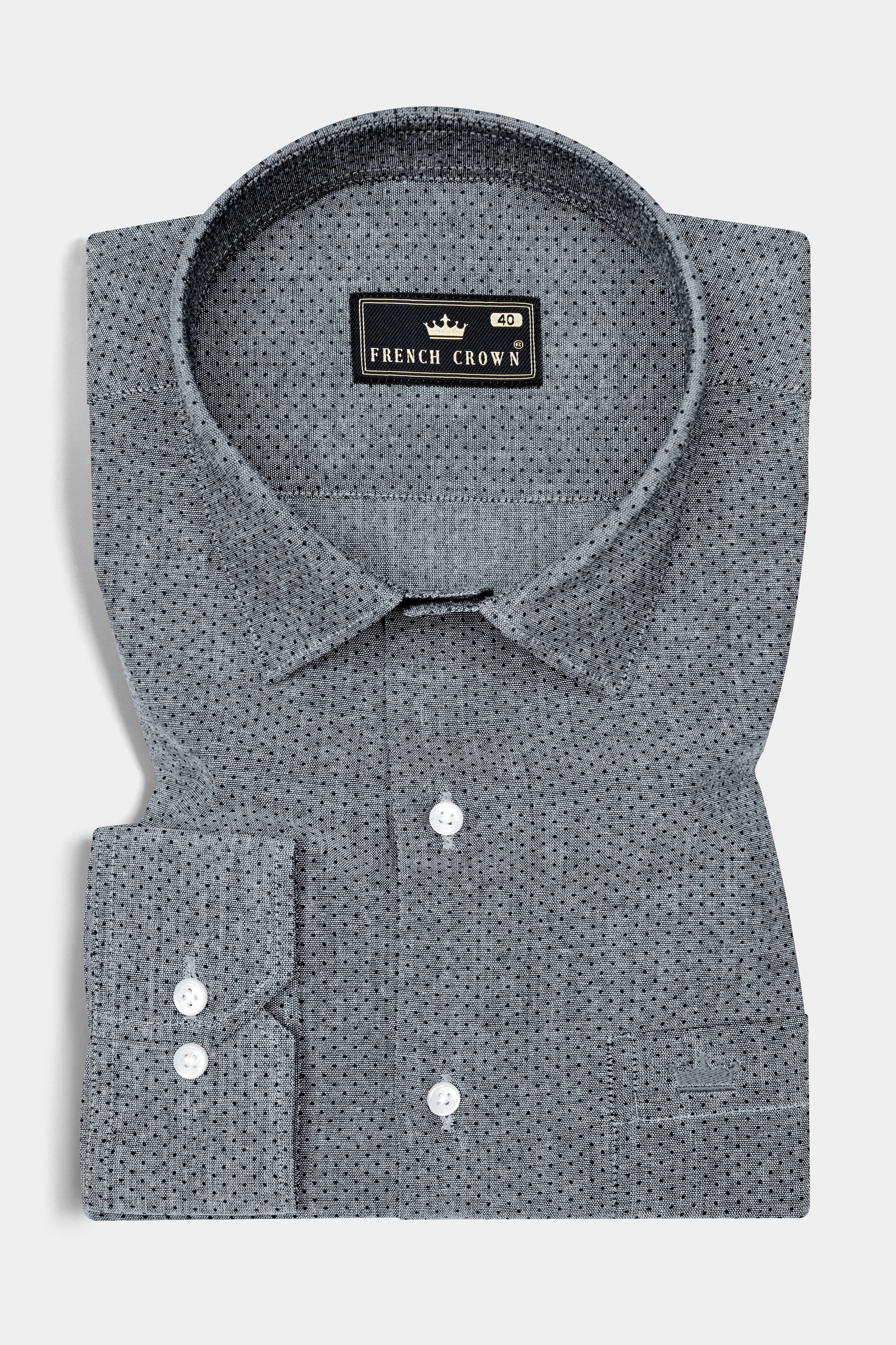 Scarpa Flow Gray Dobby Textured Premium Giza Cotton Shirt 12613-38, 12613-H-38, 12613-39, 12613-H-39, 12613-40, 12613-H-40, 12613-42, 12613-H-42, 12613-44, 12613-H-44, 12613-46, 12613-H-46, 12613-48, 12613-H-48, 12613-50, 12613-H-50, 12613-52, 12613-H-52