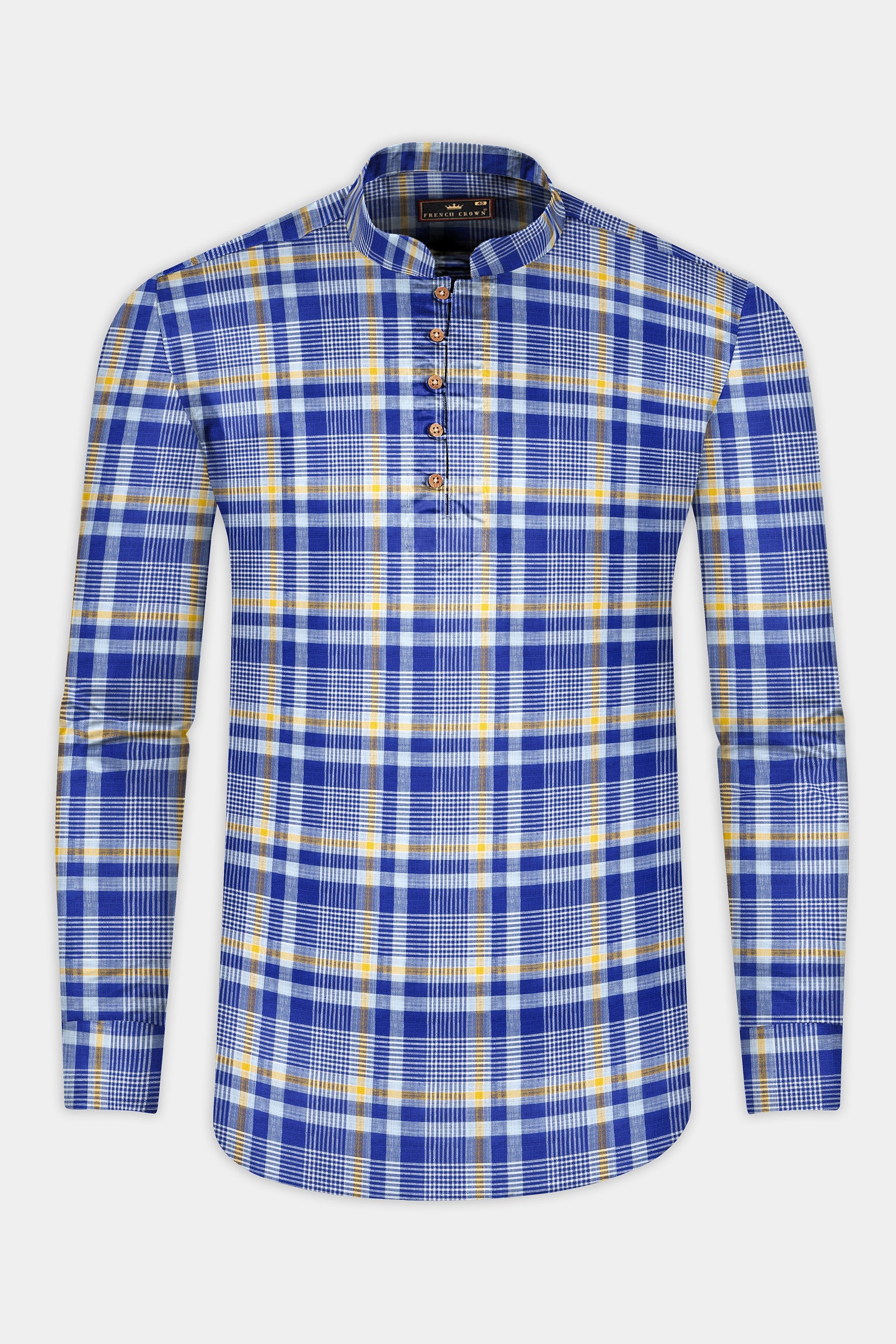 Astronaut Blue Multicolour Plaid Chambray Premium Cotton Kurta Shirt 12620-KS-38, 12620-KS-H-38, 12620-KS-39, 12620-KS-H-39, 12620-KS-40, 12620-KS-H-40, 12620-KS-42, 12620-KS-H-42, 12620-KS-44, 12620-KS-H-44, 12620-KS-46, 12620-KS-H-46, 12620-KS-48, 12620-KS-H-48, 12620-KS-50, 12620-KS-H-50, 12620-KS-52, 12620-KS-H-52