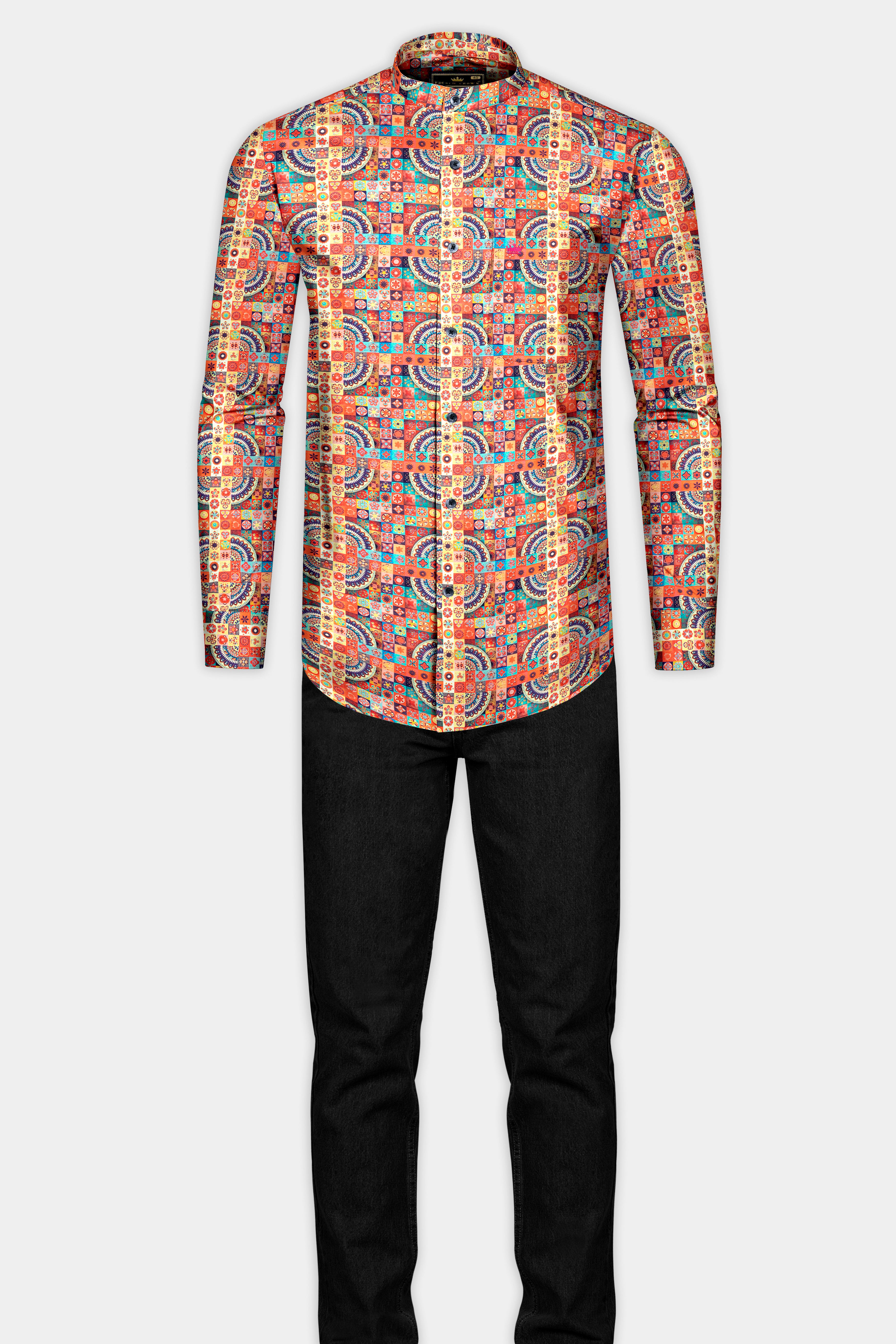 Sunrise Orange Multicolour Geometric Printed Super Soft Premium Cotton Shirt 12624-M-BLK-38, 12624-M-BLK-H-38, 12624-M-BLK-39, 12624-M-BLK-H-39, 12624-M-BLK-40, 12624-M-BLK-H-40, 12624-M-BLK-42, 12624-M-BLK-H-42, 12624-M-BLK-44, 12624-M-BLK-H-44, 12624-M-BLK-46, 12624-M-BLK-H-46, 12624-M-BLK-48, 12624-M-BLK-H-48, 12624-M-BLK-50, 12624-M-BLK-H-50, 12624-M-BLK-52, 12624-M-BLK-H-52