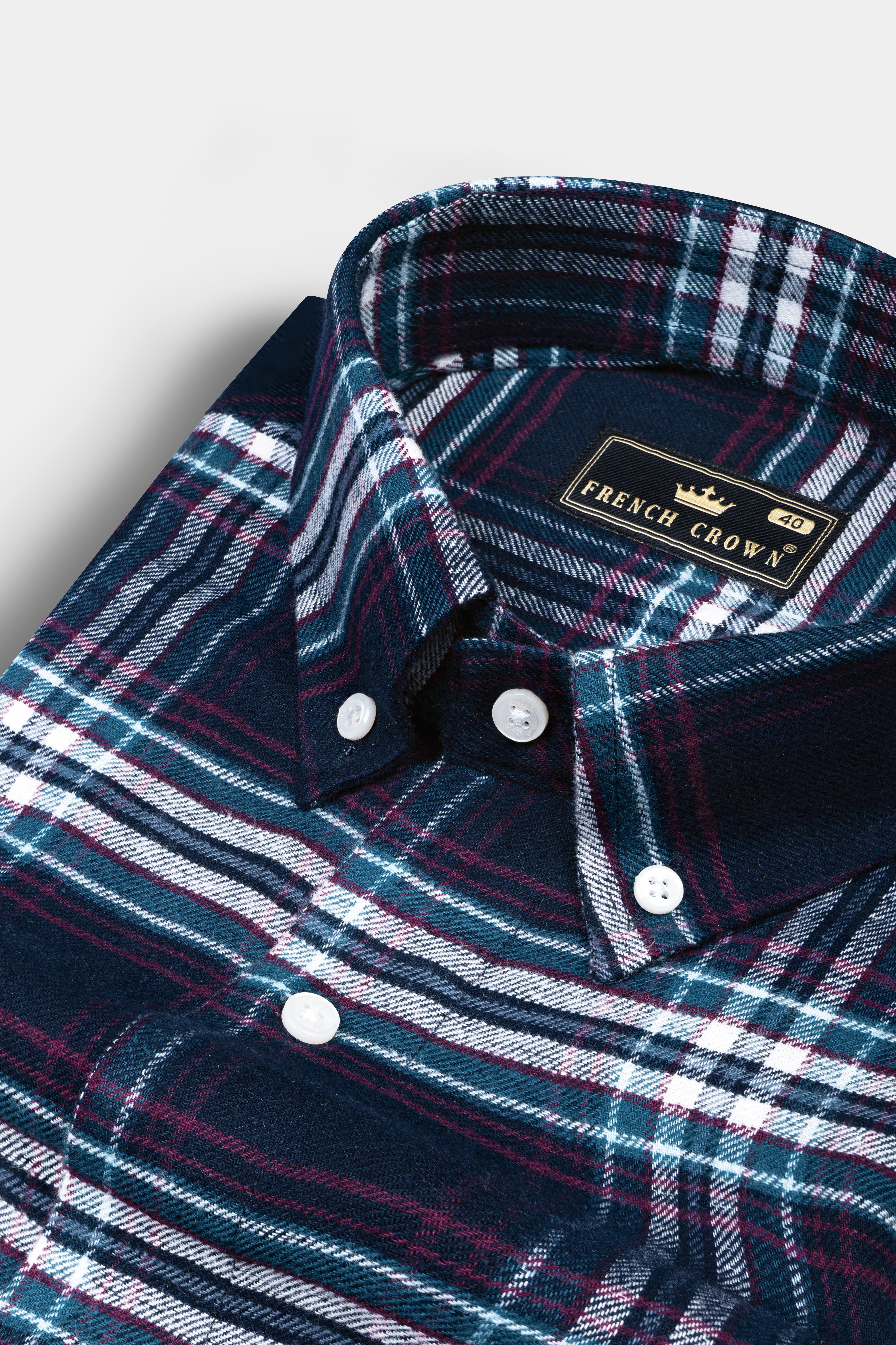 Dark Charcoal Blue with Astronaut Blue and White Plaid Flannel Shirt 12629-BD-38, 12629-BD-H-38, 12629-BD-39, 12629-BD-H-39, 12629-BD-40, 12629-BD-H-40, 12629-BD-42, 12629-BD-H-42, 12629-BD-44, 12629-BD-H-44, 12629-BD-46, 12629-BD-H-46, 12629-BD-48, 12629-BD-H-48, 12629-BD-50, 12629-BD-H-50, 12629-BD-52, 12629-BD-H-52