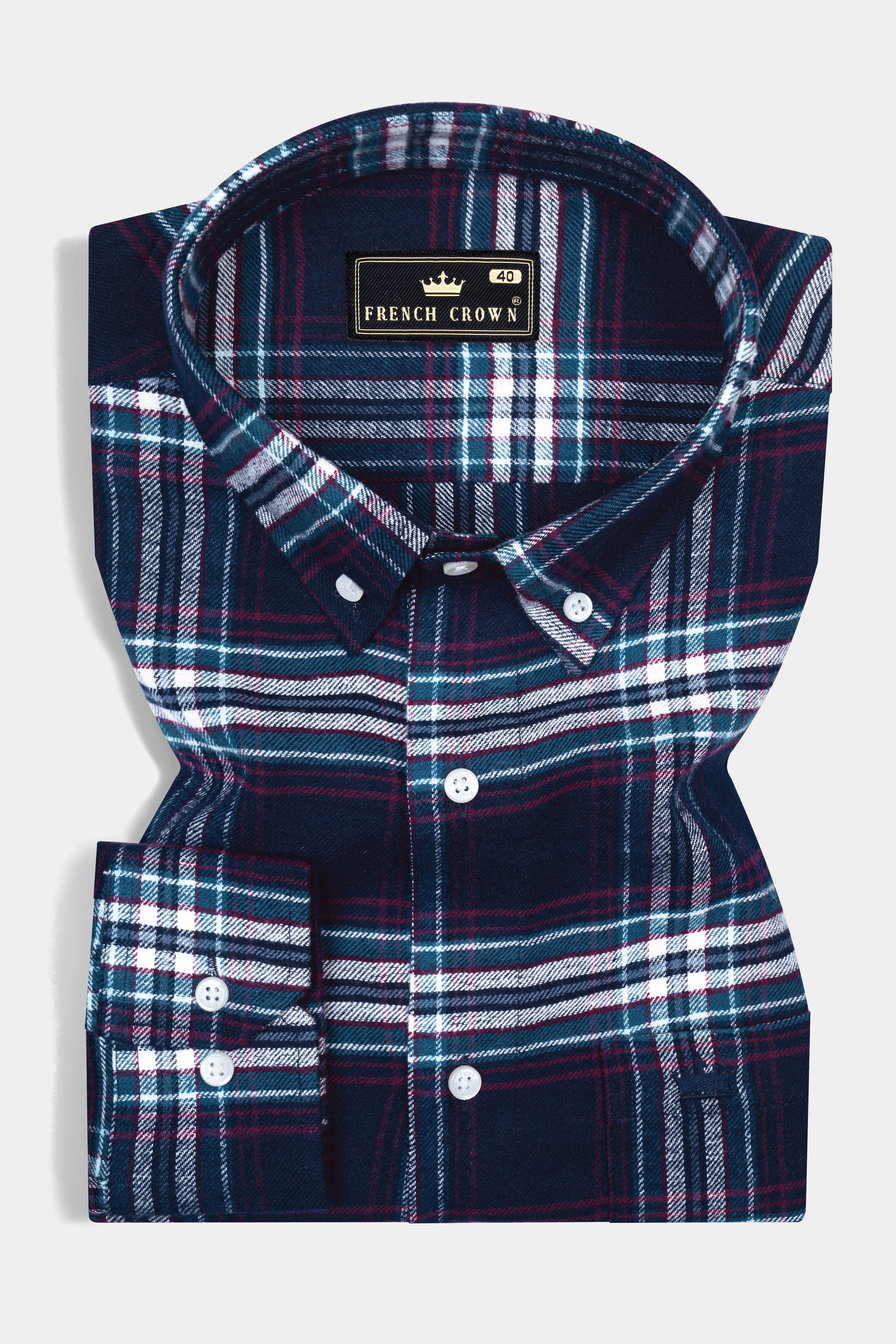 Dark Charcoal Blue with Astronaut Blue and White Plaid Flannel Shirt 12629-BD-38, 12629-BD-H-38, 12629-BD-39, 12629-BD-H-39, 12629-BD-40, 12629-BD-H-40, 12629-BD-42, 12629-BD-H-42, 12629-BD-44, 12629-BD-H-44, 12629-BD-46, 12629-BD-H-46, 12629-BD-48, 12629-BD-H-48, 12629-BD-50, 12629-BD-H-50, 12629-BD-52, 12629-BD-H-52