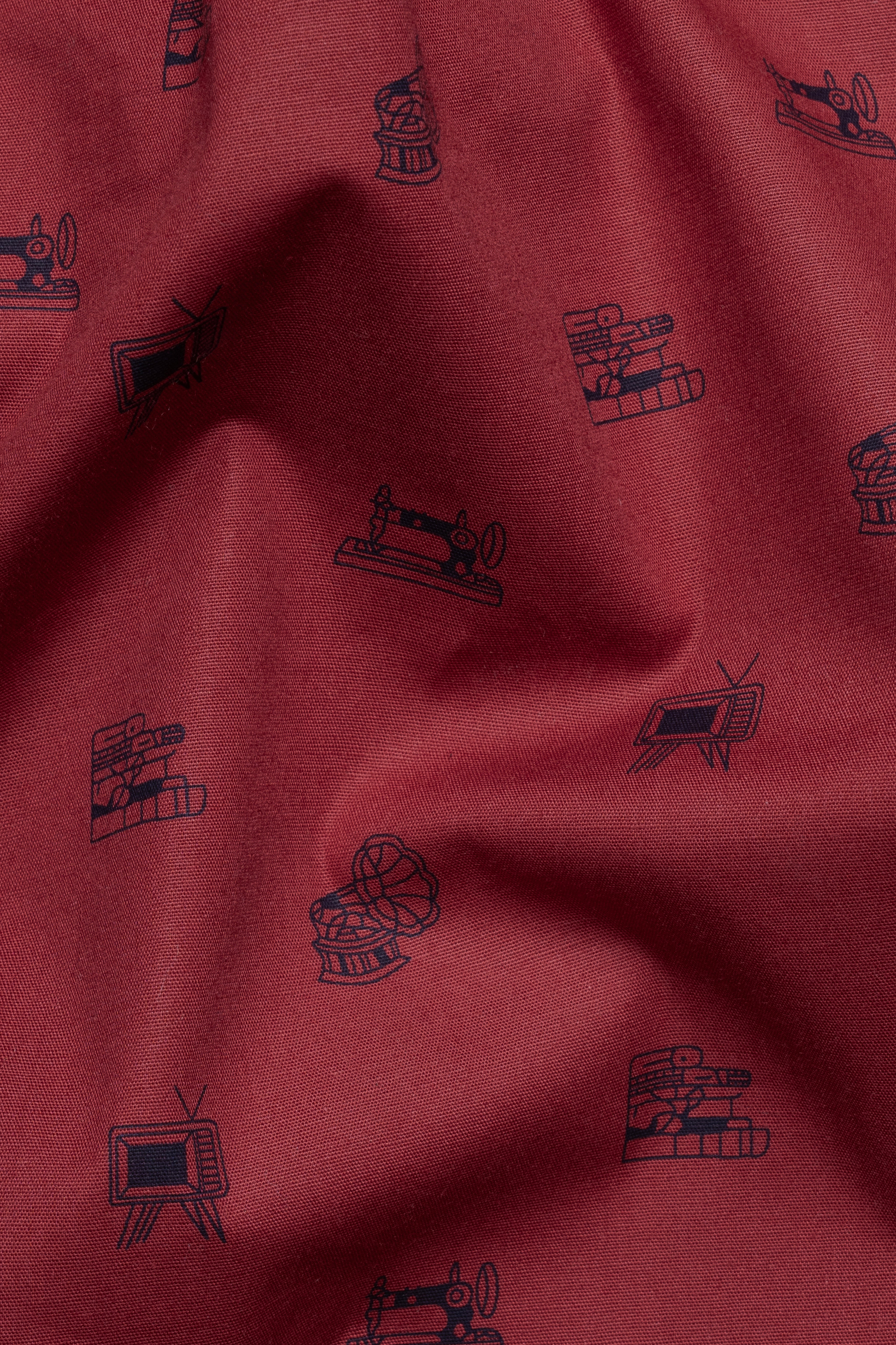 Tawny Port Brown Sewing Machine and Television Printed Super Soft Premium Cotton Shirt 12632-MN-38, 12632-MN-H-38, 12632-MN-39, 12632-MN-H-39, 12632-MN-40, 12632-MN-H-40, 12632-MN-42, 12632-MN-H-42, 12632-MN-44, 12632-MN-H-44, 12632-MN-46, 12632-MN-H-46, 12632-MN-48, 12632-MN-H-48, 12632-MN-50, 12632-MN-H-50, 12632-MN-52, 12632-MN-H-52