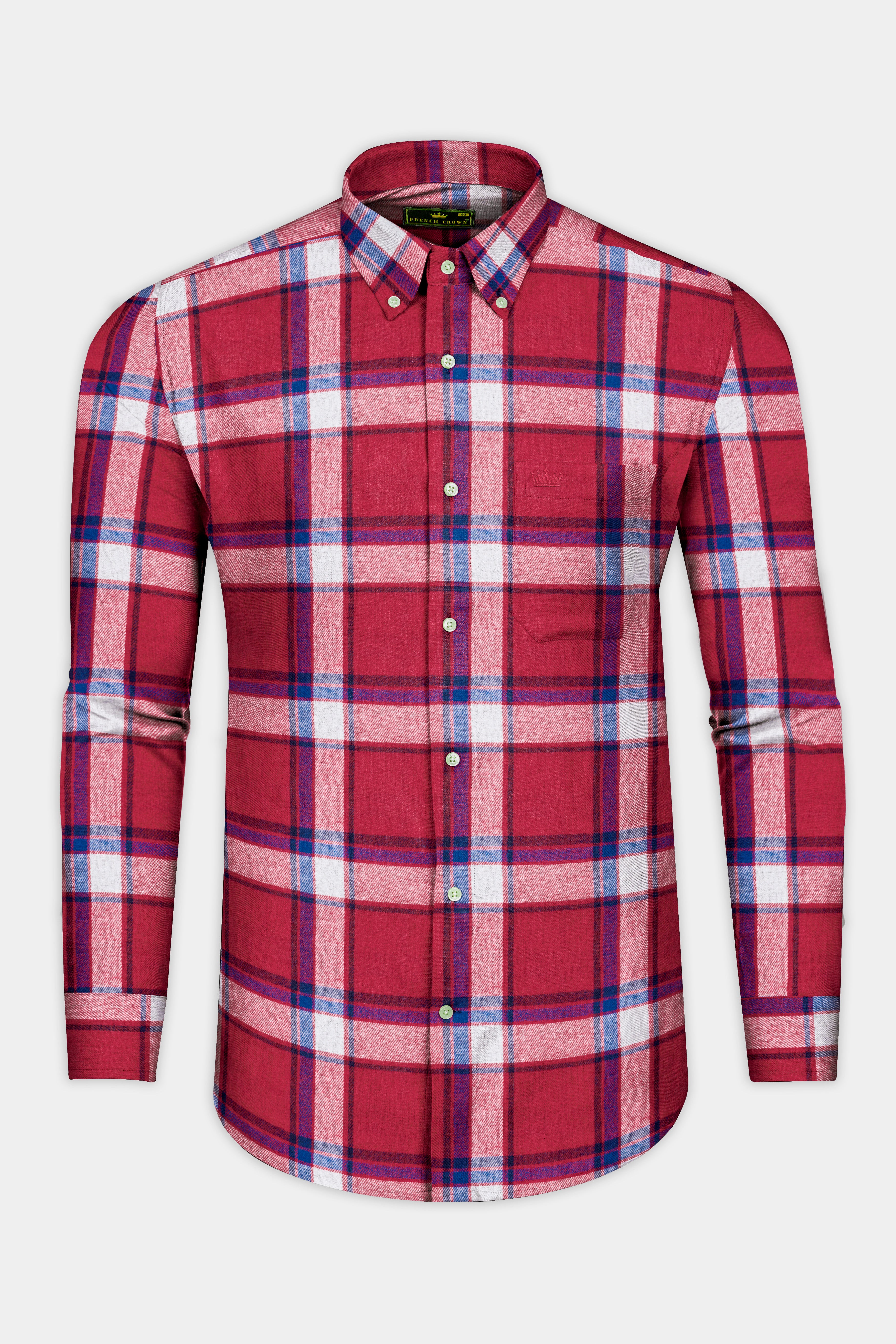 Vivid Auburn Red with Downriver Blue and White Plaid Flannel shirt 12633-BD-38, 12633-BD-H-38, 12633-BD-39, 12633-BD-H-39, 12633-BD-40, 12633-BD-H-40, 12633-BD-42, 12633-BD-H-42, 12633-BD-44, 12633-BD-H-44, 12633-BD-46, 12633-BD-H-46, 12633-BD-48, 12633-BD-H-48, 12633-BD-50, 12633-BD-H-50, 12633-BD-52, 12633-BD-H-52