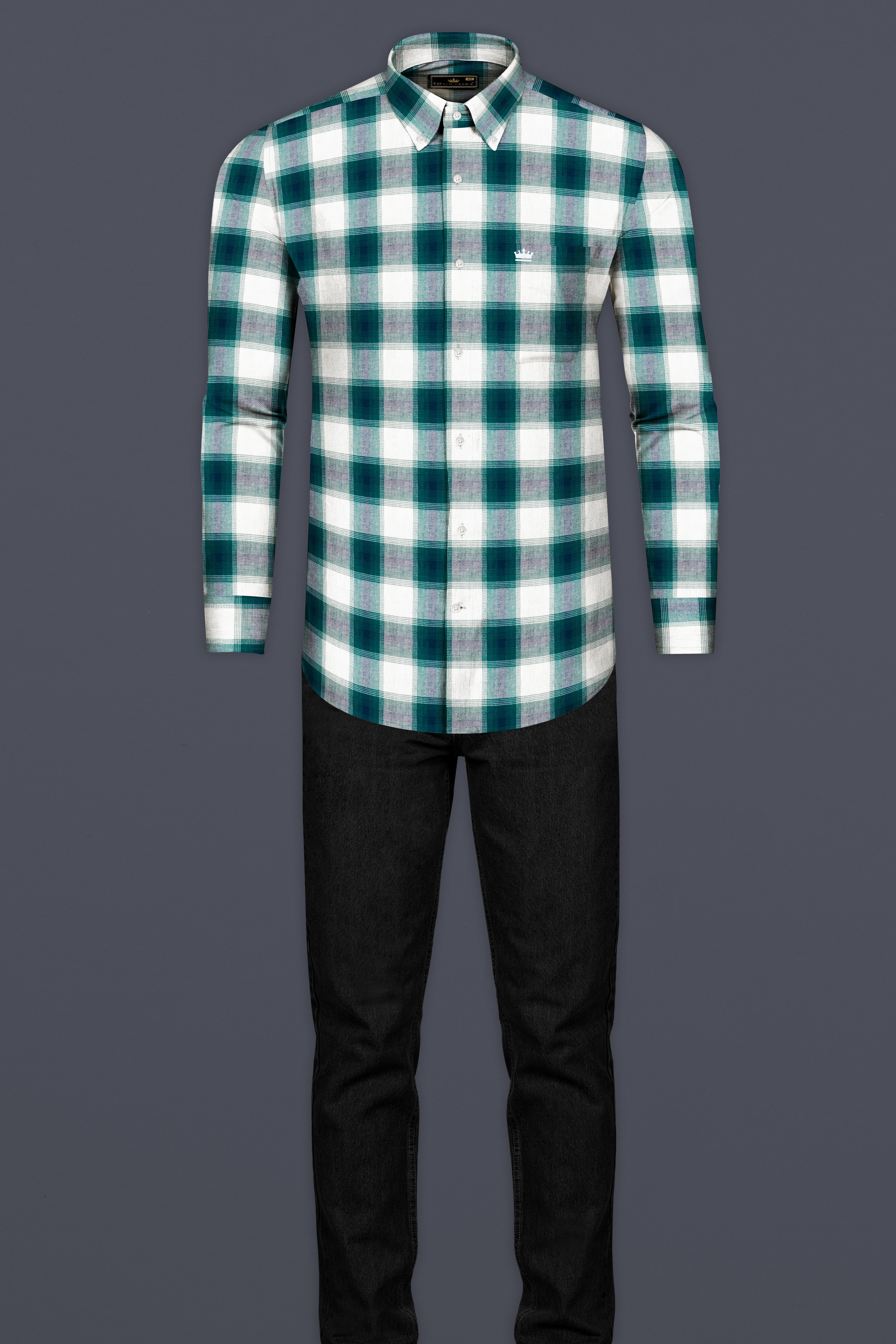 Deep Sea Green with Vista White Plaid Flannel Shirt 12634-BD-38, 12634-BD-H-38, 12634-BD-39, 12634-BD-H-39, 12634-BD-40, 12634-BD-H-40, 12634-BD-42, 12634-BD-H-42, 12634-BD-44, 12634-BD-H-44, 12634-BD-46, 12634-BD-H-46, 12634-BD-48, 12634-BD-H-48, 12634-BD-50, 12634-BD-H-50, 12634-BD-52, 12634-BD-H-52