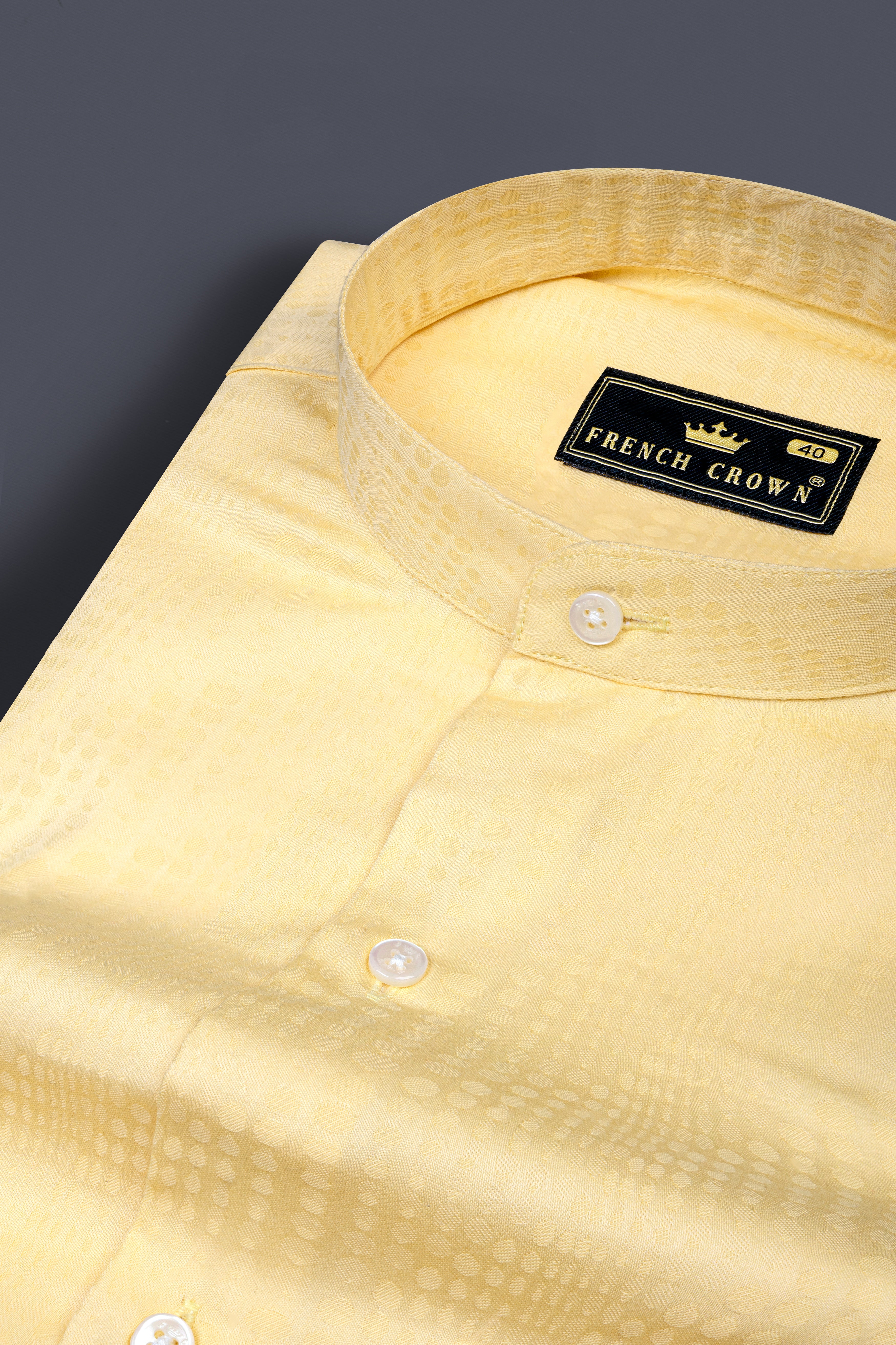 Brandy Yellow Jacquard Textured Premium Giza Cotton Shirt 12636-M-38, 12636-M-H-38, 12636-M-39, 12636-M-H-39, 12636-M-40, 12636-M-H-40, 12636-M-42, 12636-M-H-42, 12636-M-44, 12636-M-H-44, 12636-M-46, 12636-M-H-46, 12636-M-48, 12636-M-H-48, 12636-M-50, 12636-M-H-50, 12636-M-52, 12636-M-H-52
