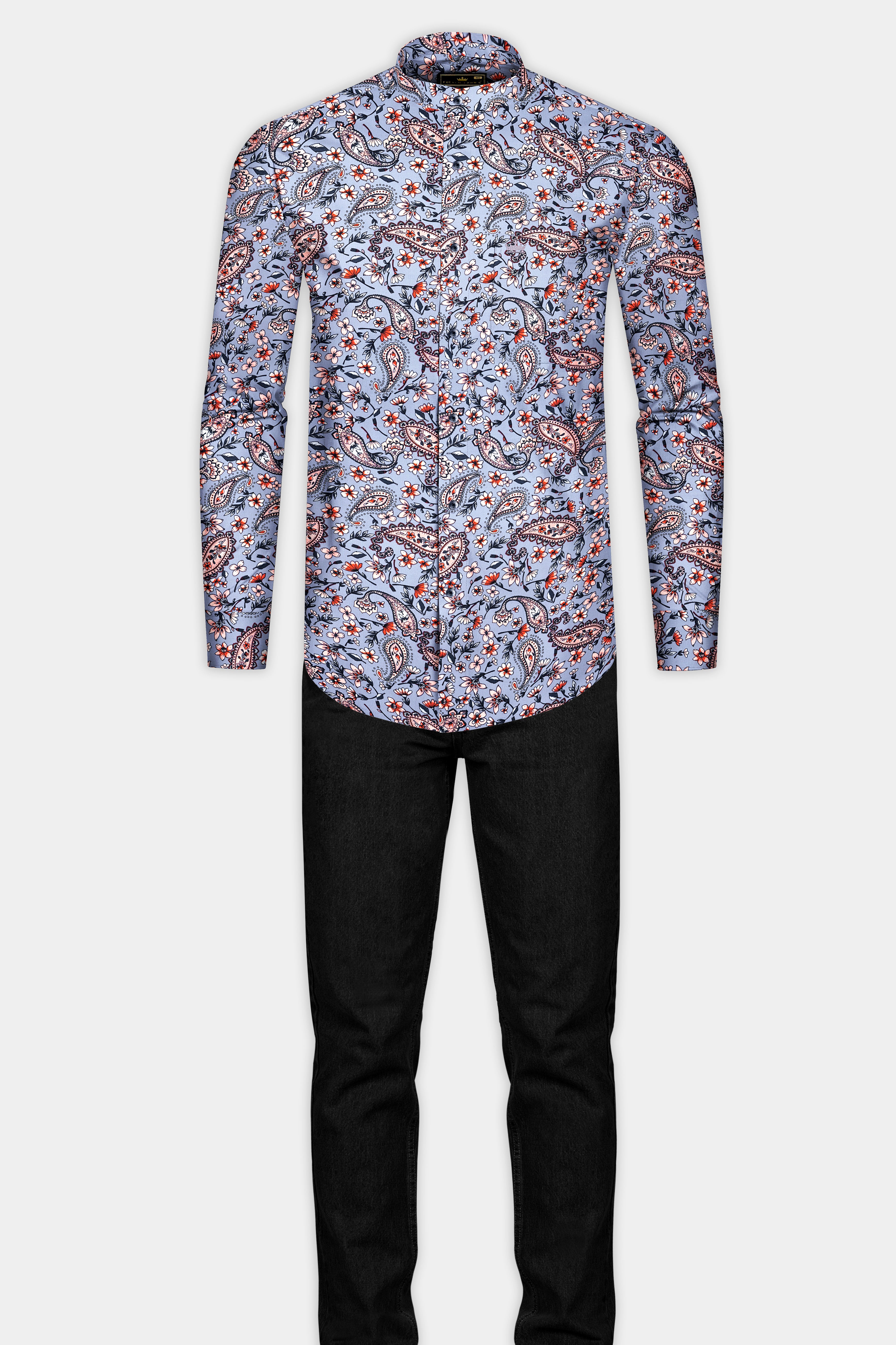 Bluish Gray Multicolour Paisley Printed Poplin Giza Cotton Shirt 12637-M-BLK-38, 12637-M-BLK-H-38, 12637-M-BLK-39, 12637-M-BLK-H-39, 12637-M-BLK-40, 12637-M-BLK-H-40, 12637-M-BLK-42, 12637-M-BLK-H-42, 12637-M-BLK-44, 12637-M-BLK-H-44, 12637-M-BLK-46, 12637-M-BLK-H-46, 12637-M-BLK-48, 12637-M-BLK-H-48, 12637-M-BLK-50, 12637-M-BLK-H-50, 12637-M-BLK-52, 12637-M-BLK-H-52