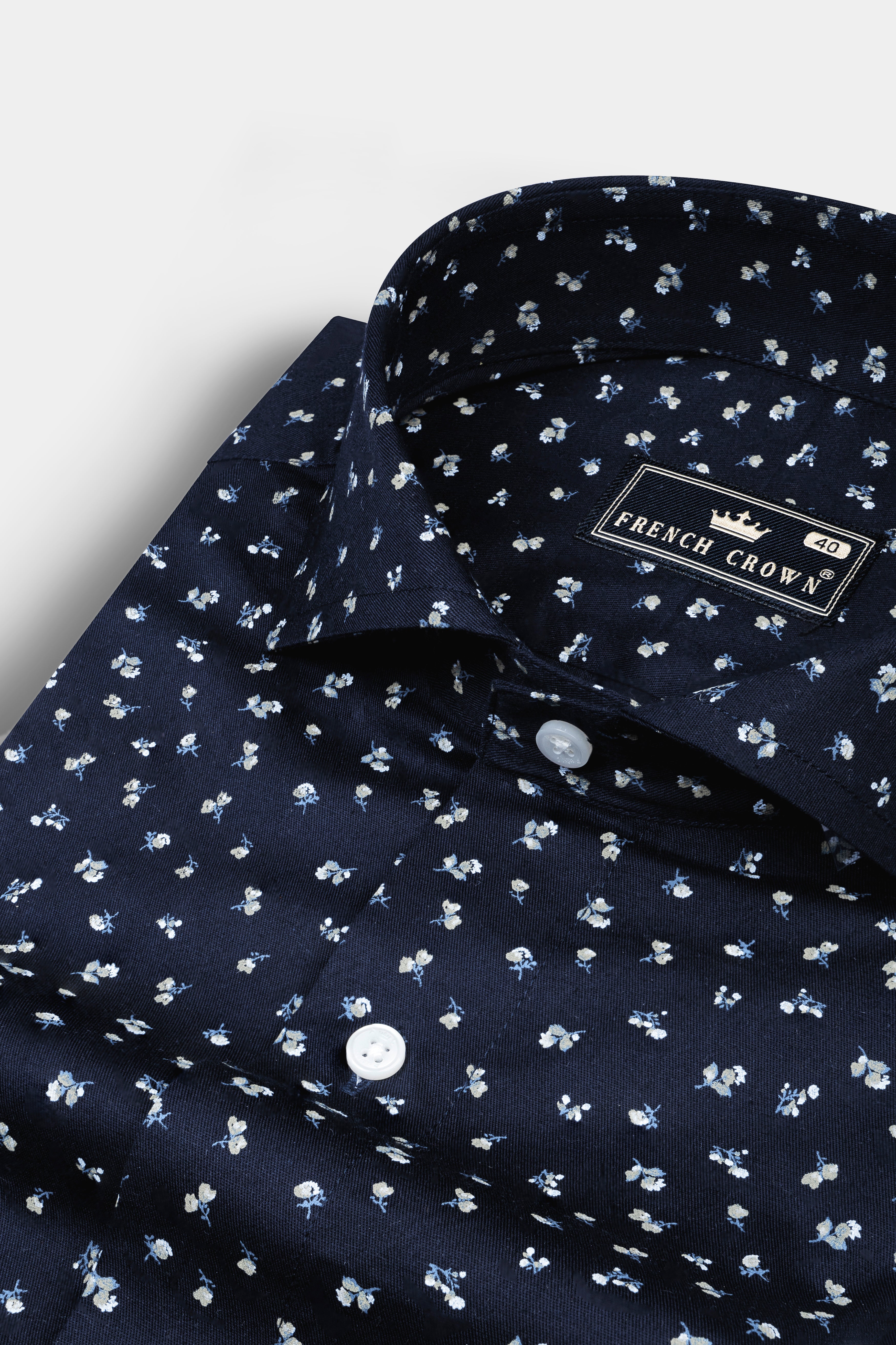 Steel Blue Micro Flower Printed Super Soft Premium Cotton Shirt 12641-CA-38, 12641-CA-H-38, 12641-CA-39, 12641-CA-H-39, 12641-CA-40, 12641-CA-H-40, 12641-CA-42, 12641-CA-H-42, 12641-CA-44, 12641-CA-H-44, 12641-CA-46, 12641-CA-H-46, 12641-CA-48, 12641-CA-H-48, 12641-CA-50, 12641-CA-H-50, 12641-CA-52, 12641-CA-H-52