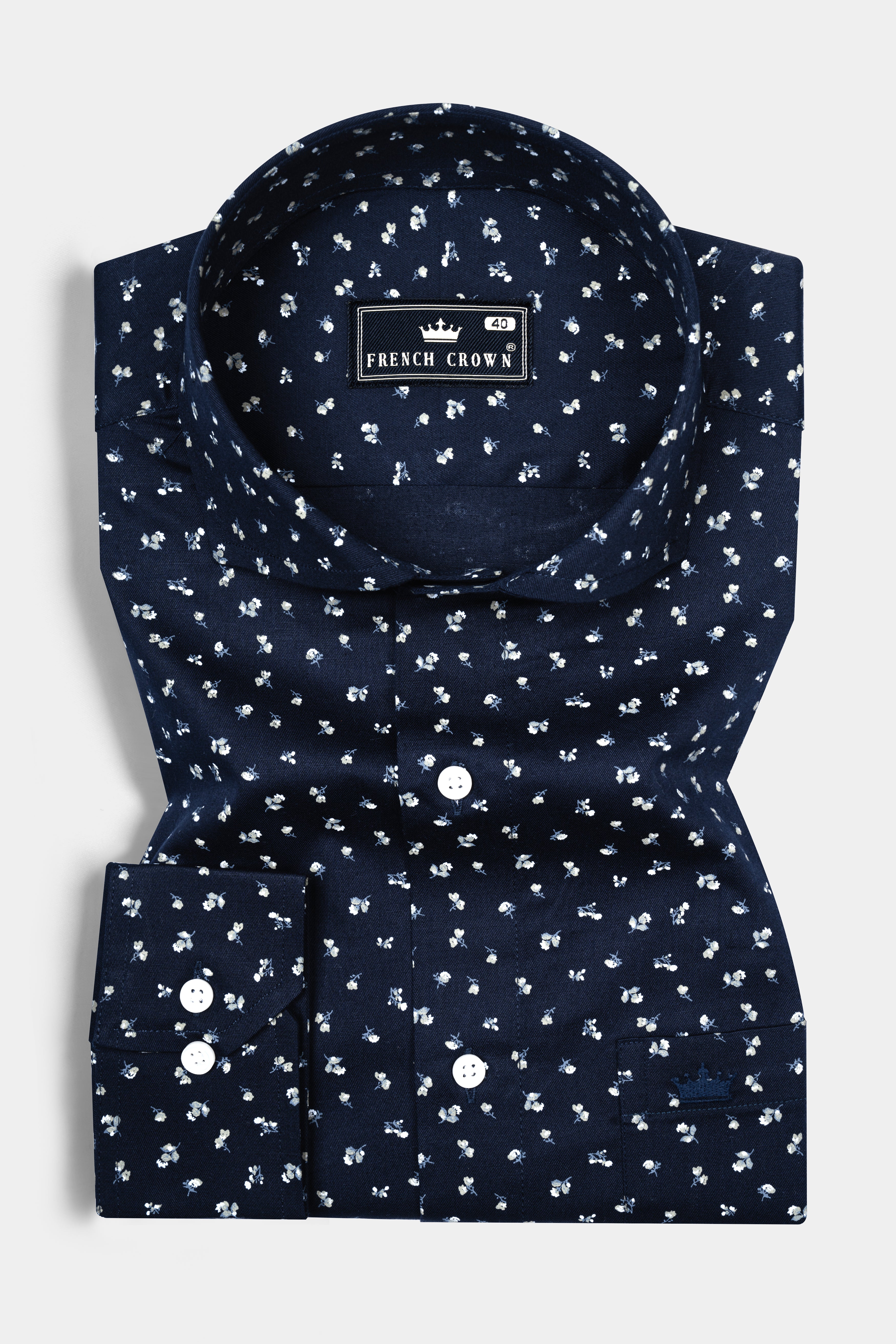 Steel Blue Micro Flower Printed Super Soft Premium Cotton Shirt 12641-CA-38, 12641-CA-H-38, 12641-CA-39, 12641-CA-H-39, 12641-CA-40, 12641-CA-H-40, 12641-CA-42, 12641-CA-H-42, 12641-CA-44, 12641-CA-H-44, 12641-CA-46, 12641-CA-H-46, 12641-CA-48, 12641-CA-H-48, 12641-CA-50, 12641-CA-H-50, 12641-CA-52, 12641-CA-H-52