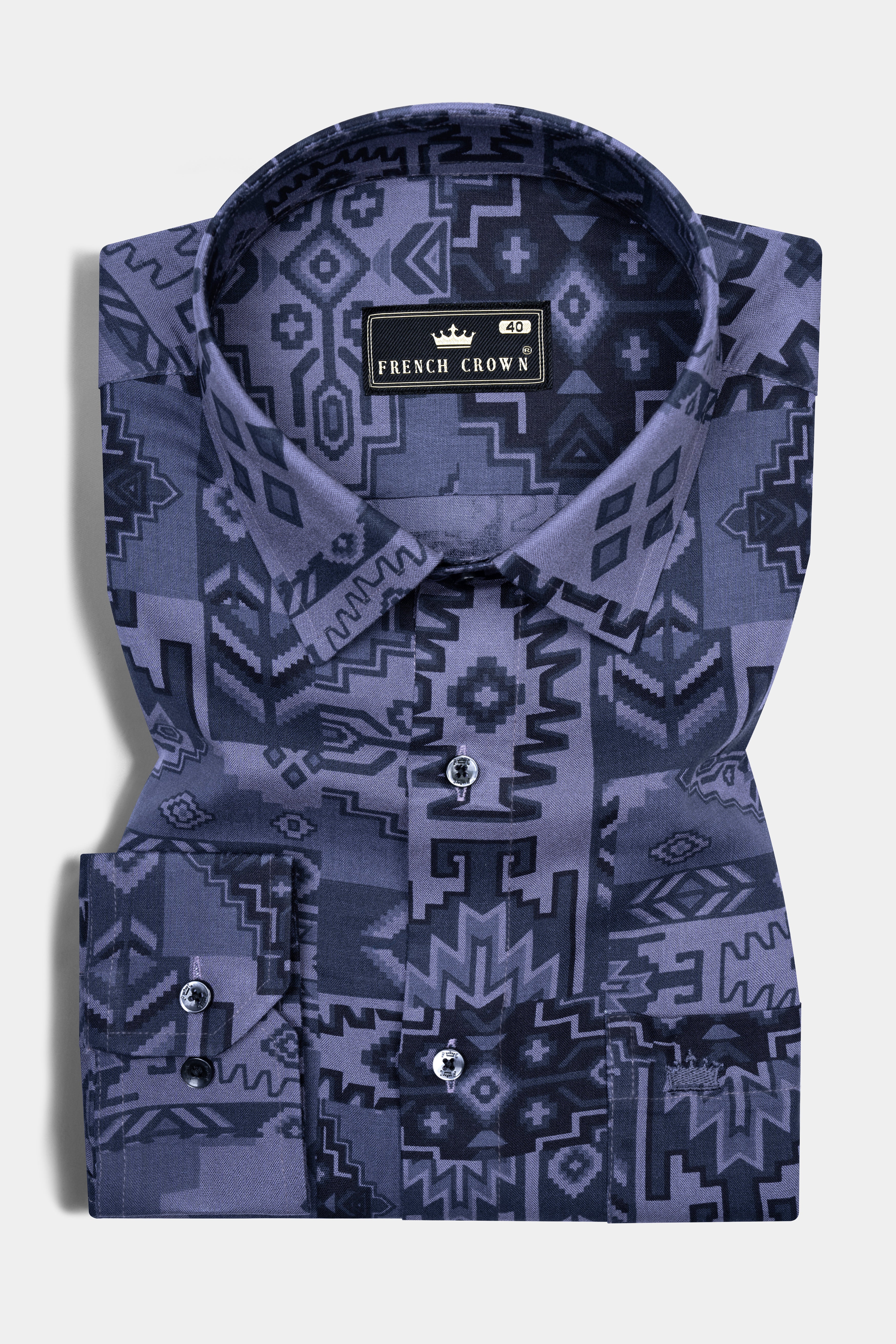 Gun Powder Gray Graphic Printed Soft Tencel Shirt 12643-BLK-38, 12643-BLK-H-38, 12643-BLK-39, 12643-BLK-H-39, 12643-BLK-40, 12643-BLK-H-40, 12643-BLK-42, 12643-BLK-H-42, 12643-BLK-44, 12643-BLK-H-44, 12643-BLK-46, 12643-BLK-H-46, 12643-BLK-48, 12643-BLK-H-48, 12643-BLK-50, 12643-BLK-H-50, 12643-BLK-52, 12643-BLK-H-52