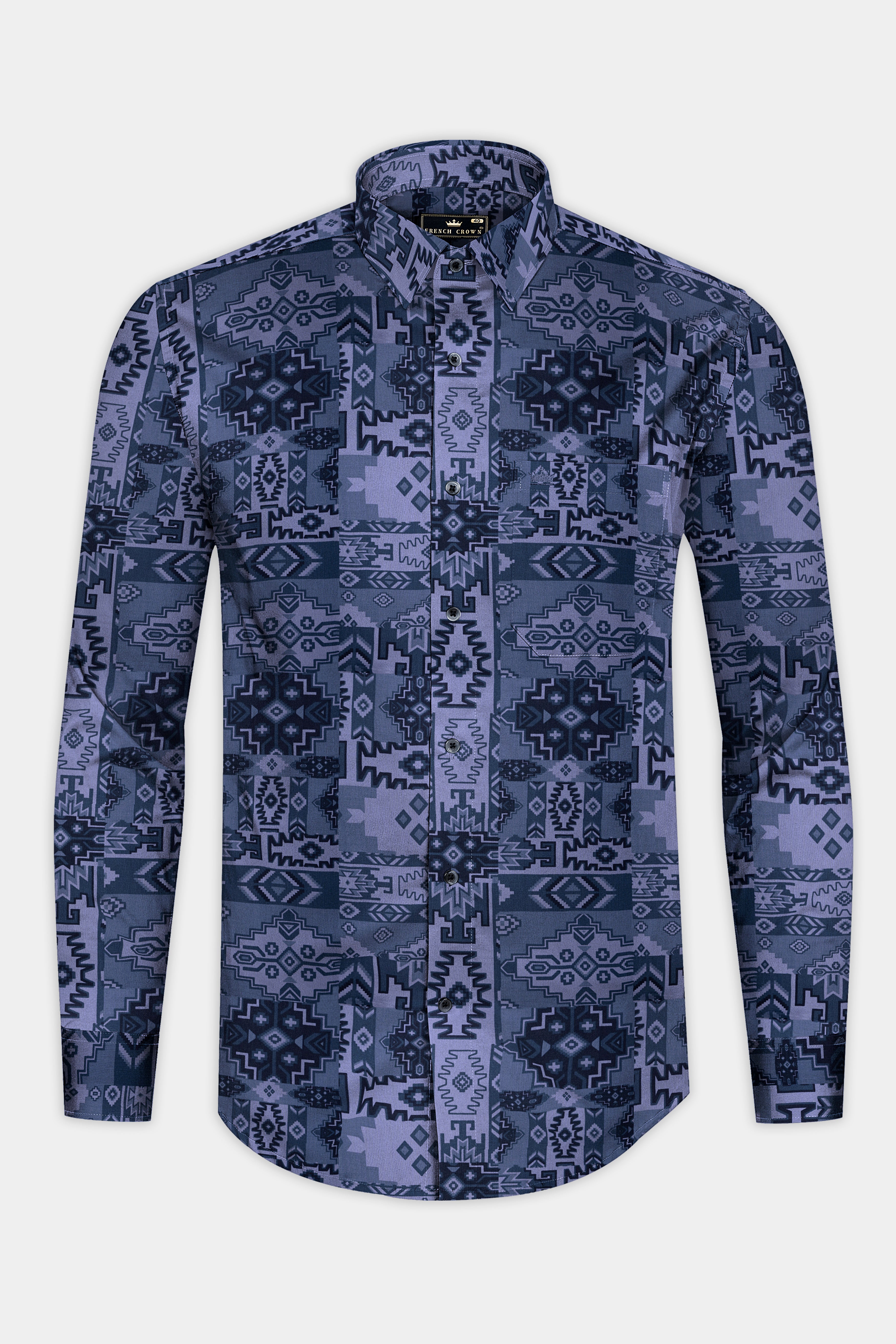 Gun Powder Gray Graphic Printed Soft Tencel Shirt 12643-BLK-38, 12643-BLK-H-38, 12643-BLK-39, 12643-BLK-H-39, 12643-BLK-40, 12643-BLK-H-40, 12643-BLK-42, 12643-BLK-H-42, 12643-BLK-44, 12643-BLK-H-44, 12643-BLK-46, 12643-BLK-H-46, 12643-BLK-48, 12643-BLK-H-48, 12643-BLK-50, 12643-BLK-H-50, 12643-BLK-52, 12643-BLK-H-52