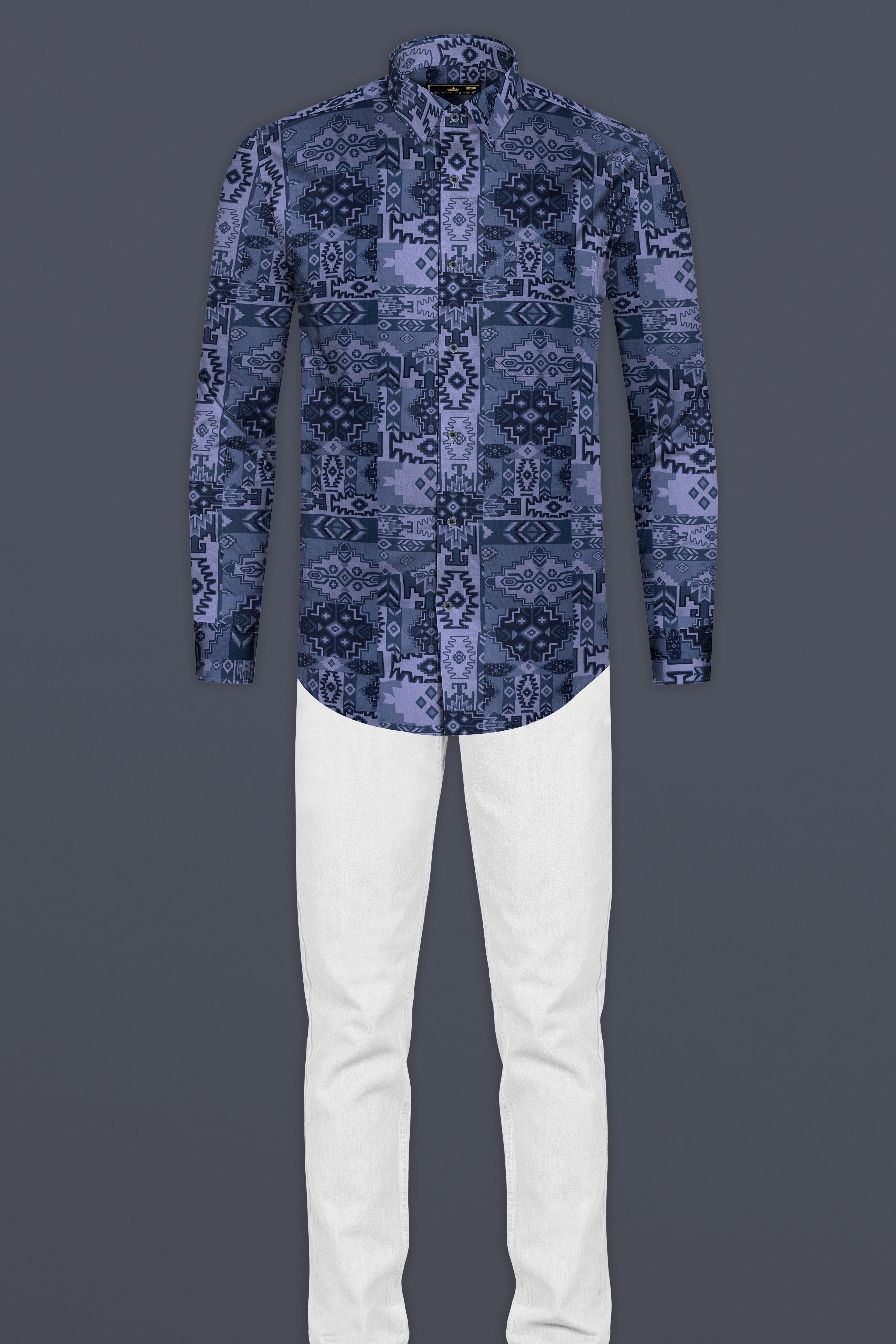 Gun Powder Gray Graphic Printed Soft Tencel Shirt 12643-BLK-38, 12643-BLK-H-38, 12643-BLK-39, 12643-BLK-H-39, 12643-BLK-40, 12643-BLK-H-40, 12643-BLK-42, 12643-BLK-H-42, 12643-BLK-44, 12643-BLK-H-44, 12643-BLK-46, 12643-BLK-H-46, 12643-BLK-48, 12643-BLK-H-48, 12643-BLK-50, 12643-BLK-H-50, 12643-BLK-52, 12643-BLK-H-52