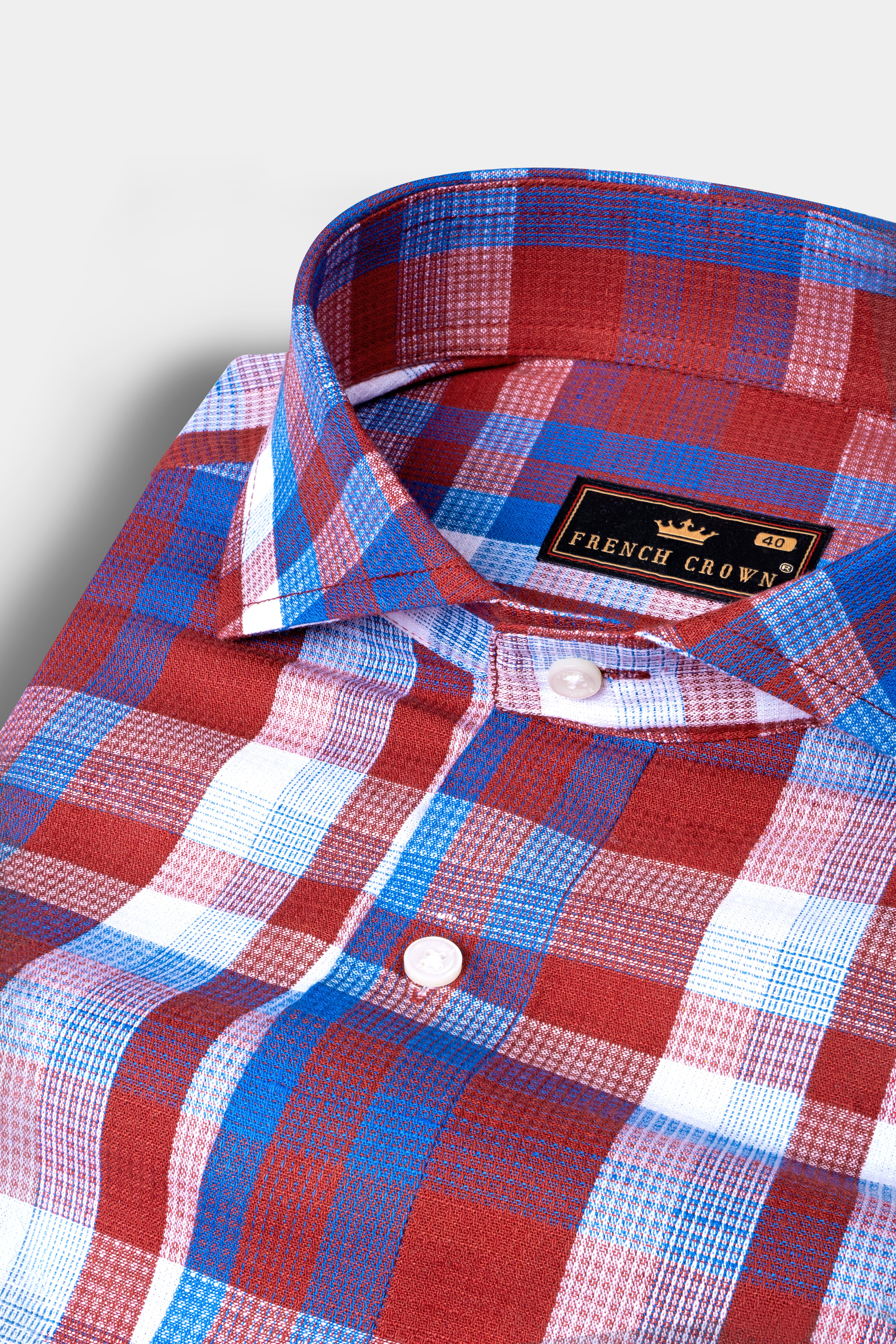 Lonestar Red with blue checkered Dobby Textured Premium Cotton Shirt 12655-CA-38, 12655-CA-H-38, 12655-CA-39, 12655-CA-H-39, 12655-CA-40, 12655-CA-H-40, 12655-CA-42, 12655-CA-H-42, 12655-CA-44, 12655-CA-H-44, 12655-CA-46, 12655-CA-H-46, 12655-CA-48, 12655-CA-H-48, 12655-CA-50, 12655-CA-H-50, 12655-CA-52, 12655-CA-H-52