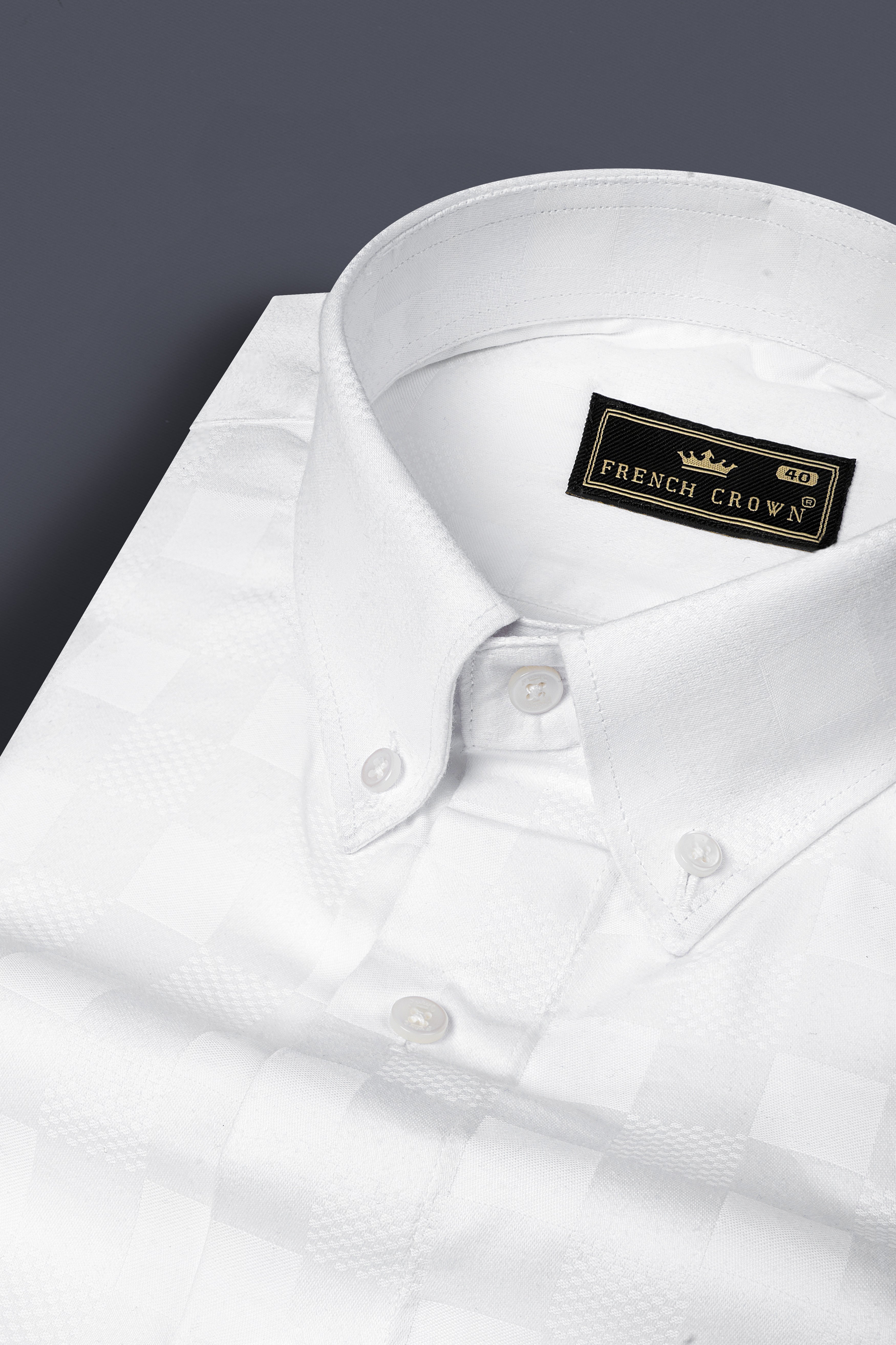 Bright White Dobby Textured Premium Cotton Shirt 12658-BD-38, 12658-BD-H-38, 12658-BD-39, 12658-BD-H-39, 12658-BD-40, 12658-BD-H-40, 12658-BD-42, 12658-BD-H-42, 12658-BD-44, 12658-BD-H-44, 12658-BD-46, 12658-BD-H-46, 12658-BD-48, 12658-BD-H-48, 12658-BD-50, 12658-BD-H-50, 12658-BD-52, 12658-BD-H-52