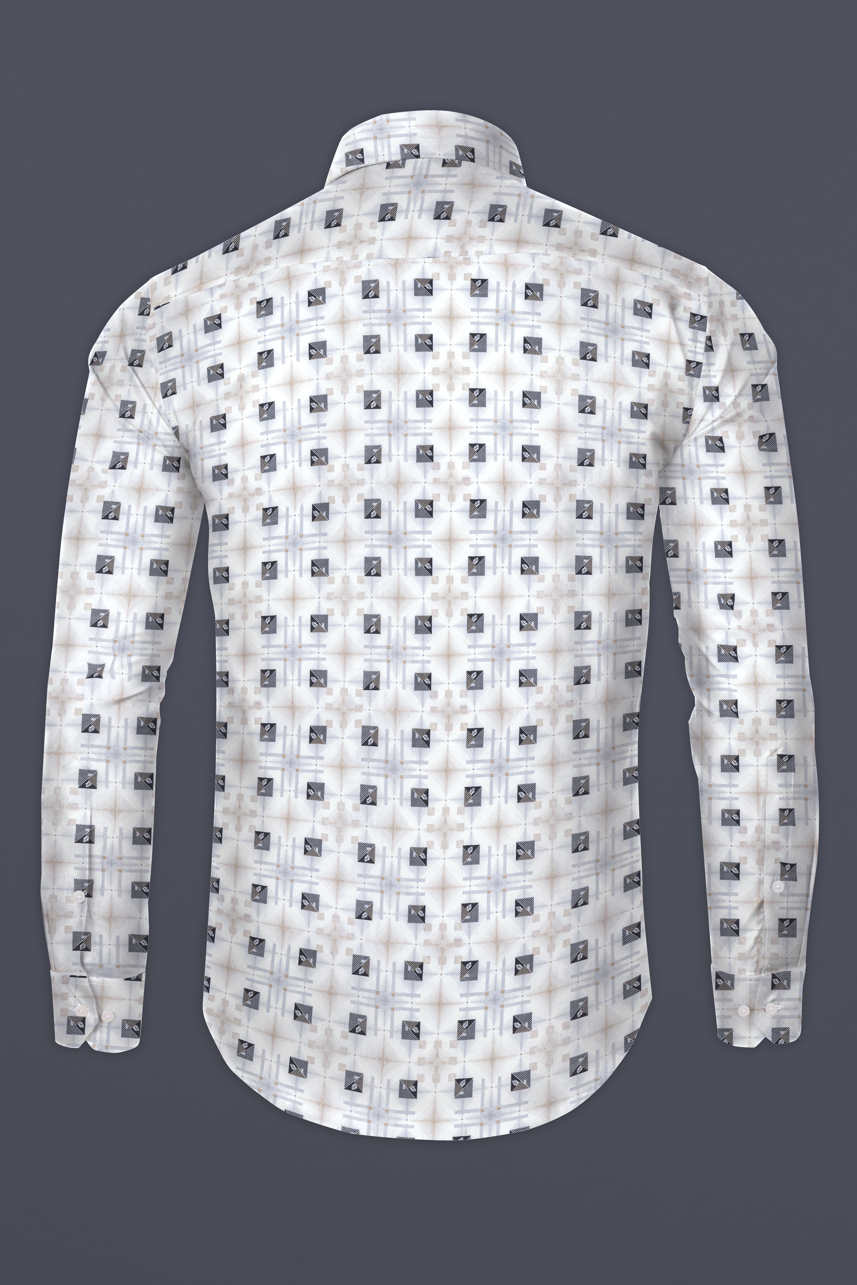 Bright White with Zorba Cream Printed Super Soft Cotton Shirt 12662-38, 12662-H-38, 12662-39, 12662-H-39, 12662-40, 12662-H-40, 12662-42, 12662-H-42, 12662-44, 12662-H-44, 12662-46, 12662-H-46, 12662-48, 12662-H-48, 12662-50, 12662-H-50, 12662-52, 12662-H-52