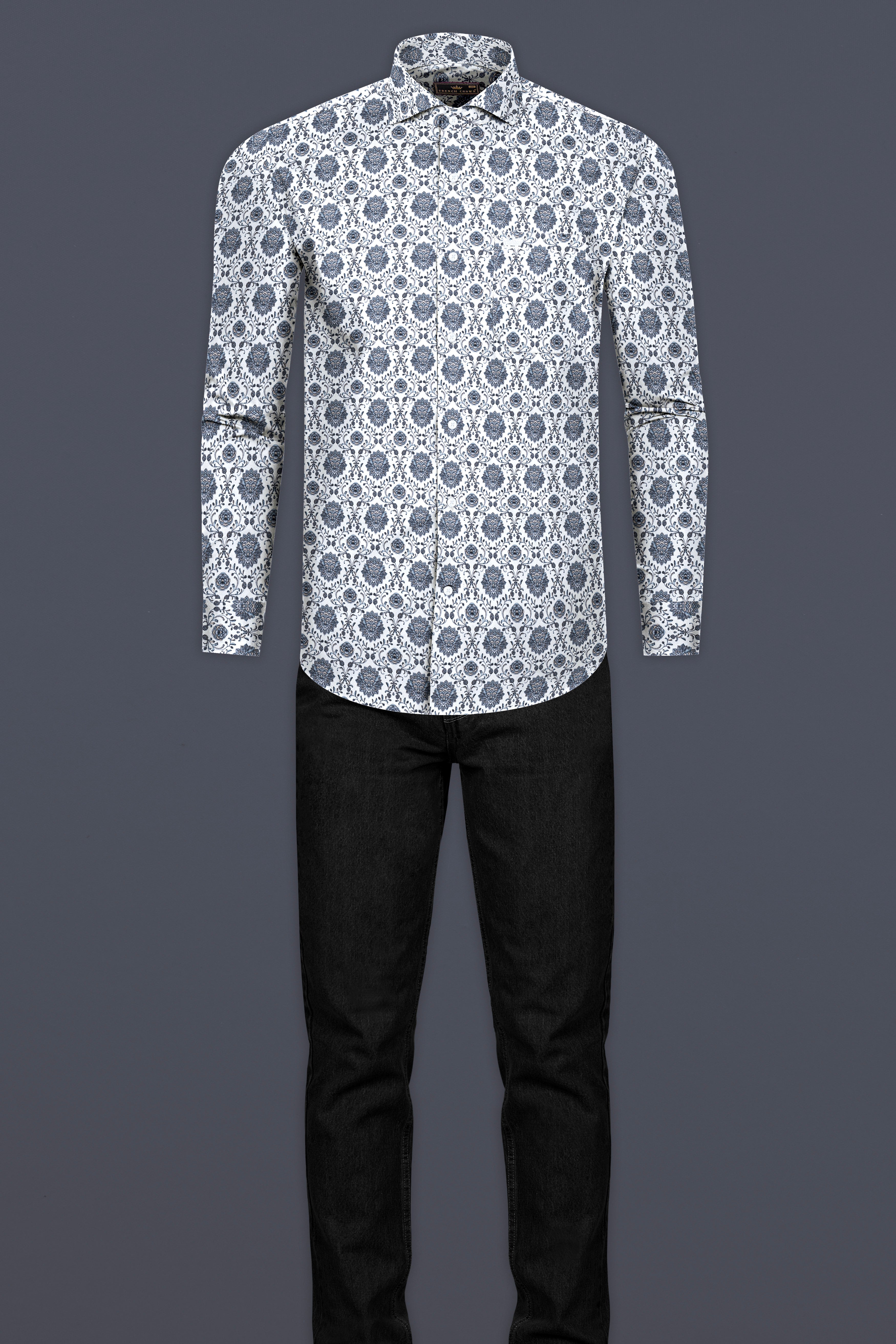 Bright White and Black Ethnic Printed Super Soft Premium Cotton Shirt 12675-CA-38, 12675-CA-H-38, 12675-CA-39, 12675-CA-H-39, 12675-CA-40, 12675-CA-H-40, 12675-CA-42, 12675-CA-H-42, 12675-CA-44, 12675-CA-H-44, 12675-CA-46, 12675-CA-H-46, 12675-CA-48, 12675-CA-H-48, 12675-CA-50, 12675-CA-H-50, 12675-CA-52, 12675-CA-H-52