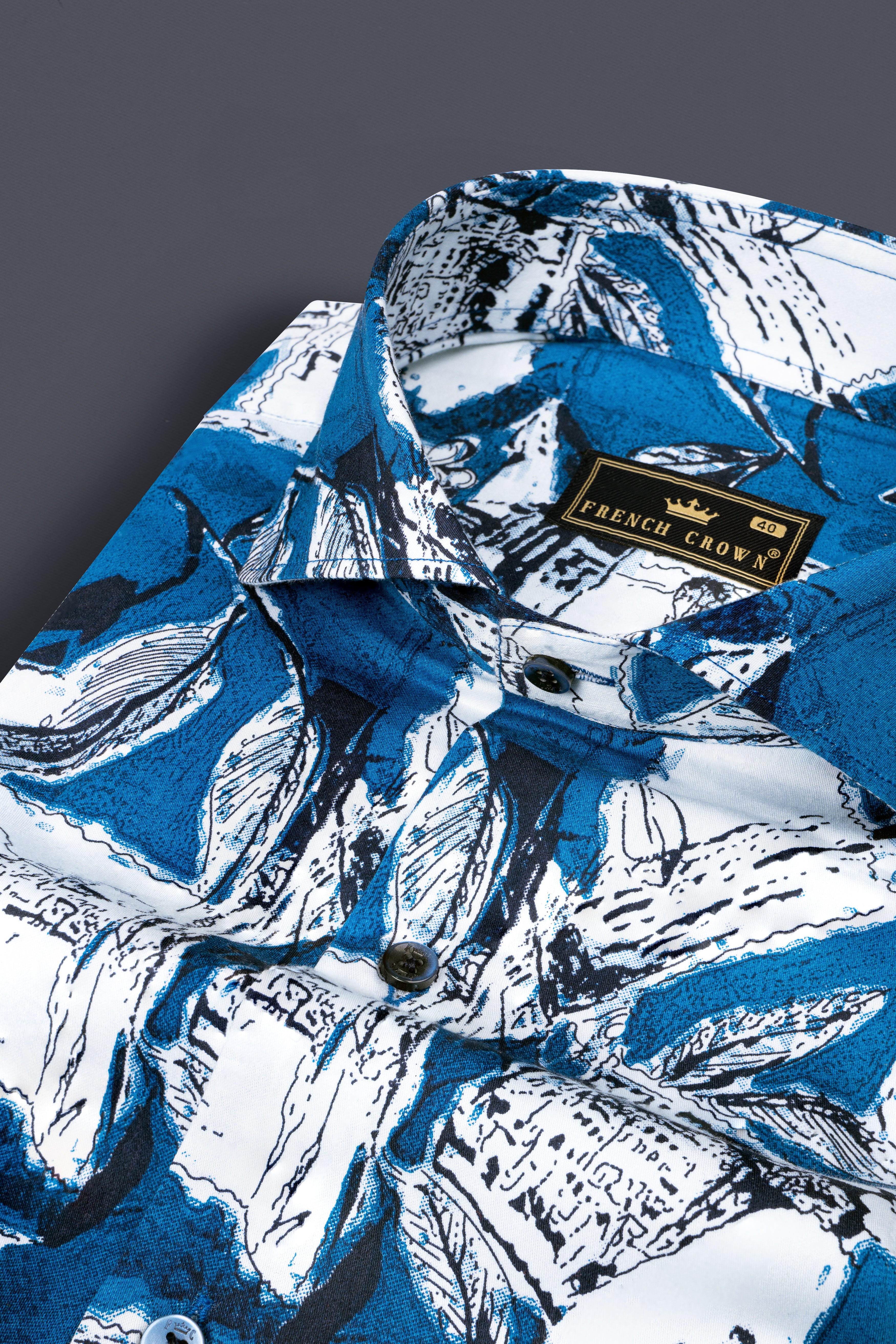 Azure Blue with White Ocean Printed Super Soft Premium Cotton Shirt 12679-CA-BLE-38, 12679-CA-BLE-H-38, 12679-CA-BLE-39, 12679-CA-BLE-H-39, 12679-CA-BLE-40, 12679-CA-BLE-H-40, 12679-CA-BLE-42, 12679-CA-BLE-H-42, 12679-CA-BLE-44, 12679-CA-BLE-H-44, 12679-CA-BLE-46, 12679-CA-BLE-H-46, 12679-CA-BLE-48, 12679-CA-BLE-H-48, 12679-CA-BLE-50, 12679-CA-BLE-H-50, 12679-CA-BLE-52, 12679-CA-BLE-H-52