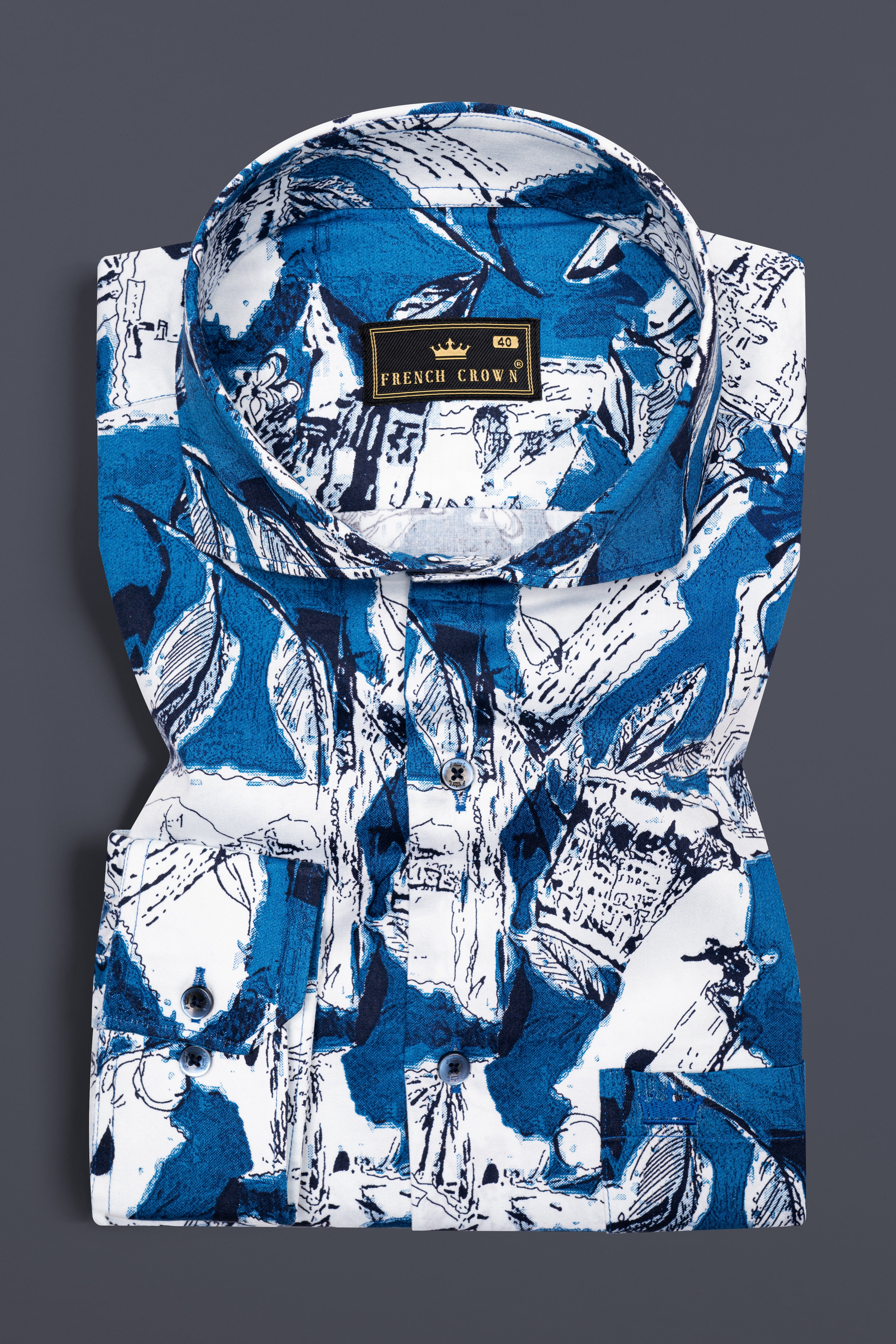Azure Blue with White Ocean Printed Super Soft Premium Cotton Shirt 12679-CA-BLE-38, 12679-CA-BLE-H-38, 12679-CA-BLE-39, 12679-CA-BLE-H-39, 12679-CA-BLE-40, 12679-CA-BLE-H-40, 12679-CA-BLE-42, 12679-CA-BLE-H-42, 12679-CA-BLE-44, 12679-CA-BLE-H-44, 12679-CA-BLE-46, 12679-CA-BLE-H-46, 12679-CA-BLE-48, 12679-CA-BLE-H-48, 12679-CA-BLE-50, 12679-CA-BLE-H-50, 12679-CA-BLE-52, 12679-CA-BLE-H-52