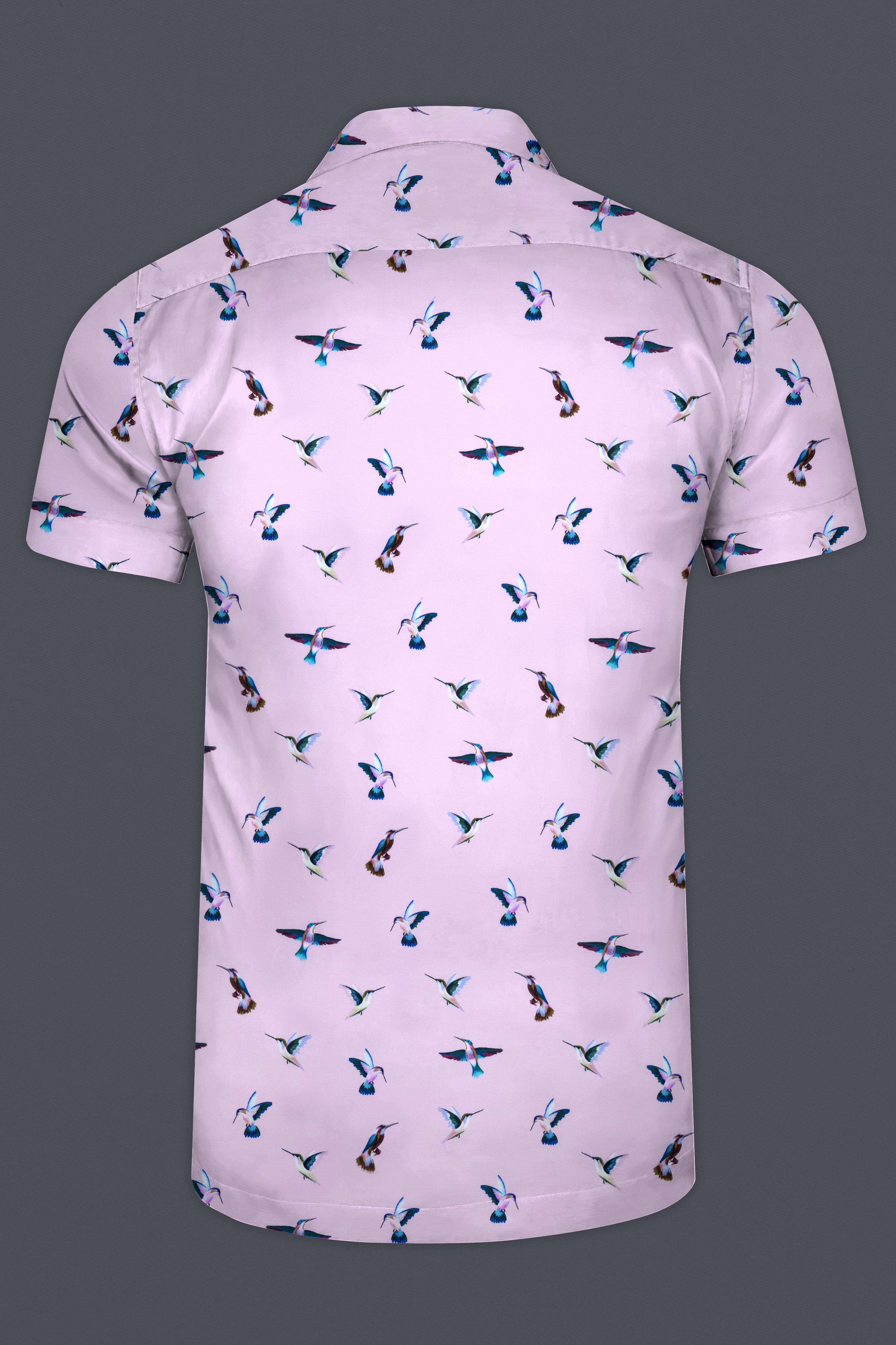 Maverick Lavender Multicolor Birds Printed Poplin Cotton Shirt