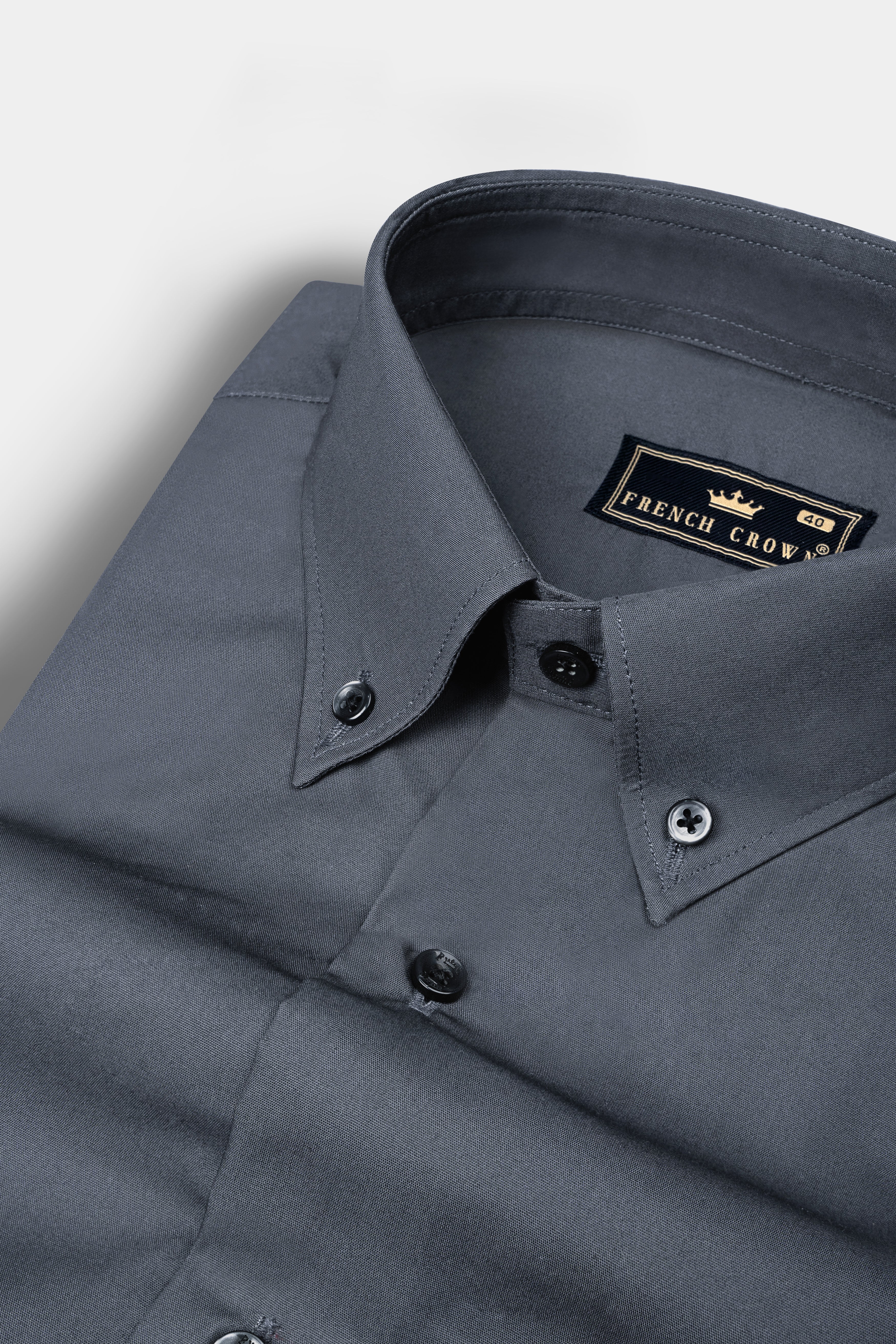 Trout Gray Oxford Cotton Shirt 12685-BD-BLK-38, 12685-BD-BLK-H-38, 12685-BD-BLK-39, 12685-BD-BLK-H-39, 12685-BD-BLK-40, 12685-BD-BLK-H-40, 12685-BD-BLK-42, 12685-BD-BLK-H-42, 12685-BD-BLK-44, 12685-BD-BLK-H-44, 12685-BD-BLK-46, 12685-BD-BLK-H-46, 12685-BD-BLK-48, 12685-BD-BLK-H-48, 12685-BD-BLK-50, 12685-BD-BLK-H-50, 12685-BD-BLK-52, 12685-BD-BLK-H-52