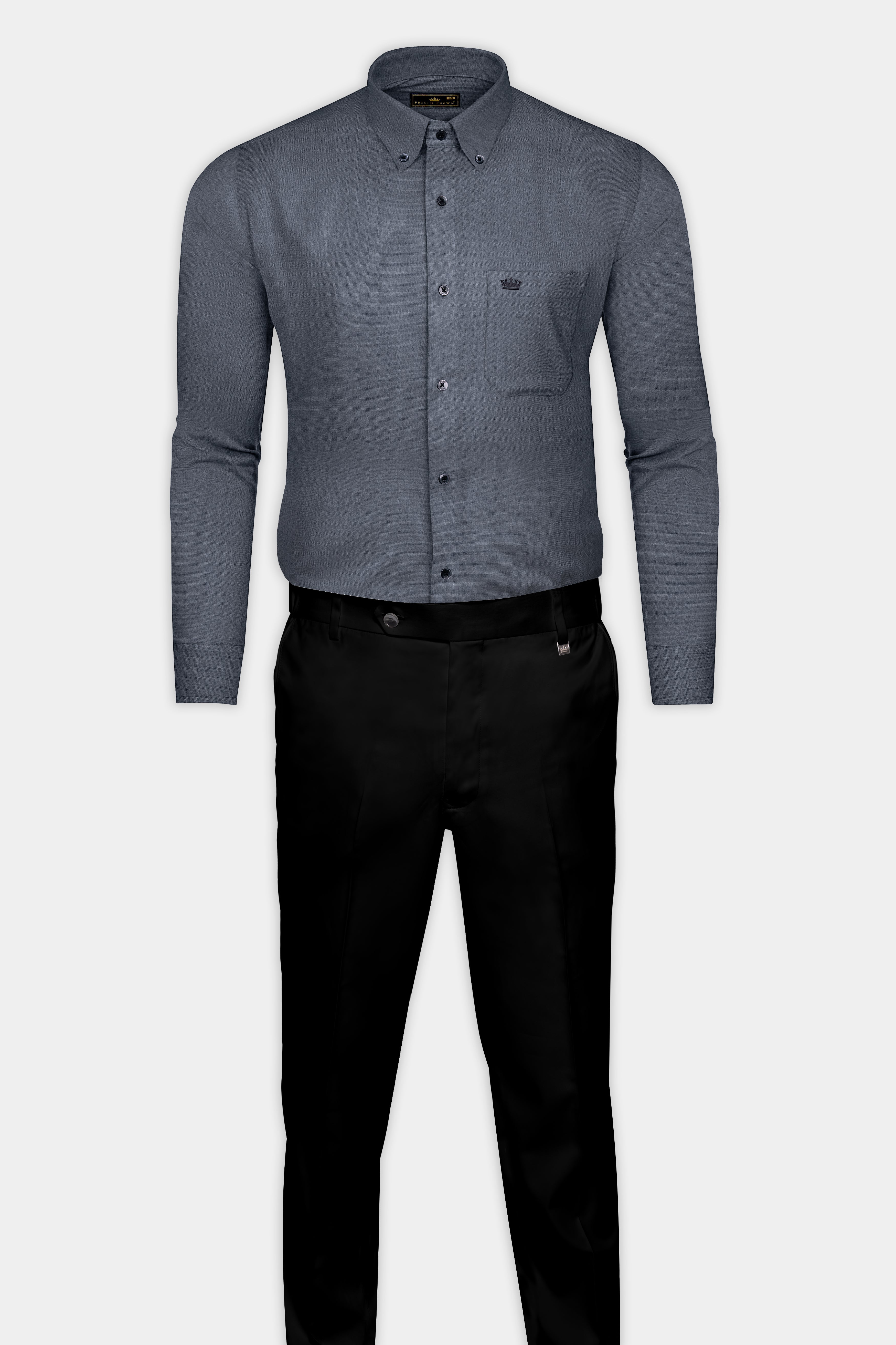 Trout Gray Oxford Cotton Shirt 12685-BD-BLK-38, 12685-BD-BLK-H-38, 12685-BD-BLK-39, 12685-BD-BLK-H-39, 12685-BD-BLK-40, 12685-BD-BLK-H-40, 12685-BD-BLK-42, 12685-BD-BLK-H-42, 12685-BD-BLK-44, 12685-BD-BLK-H-44, 12685-BD-BLK-46, 12685-BD-BLK-H-46, 12685-BD-BLK-48, 12685-BD-BLK-H-48, 12685-BD-BLK-50, 12685-BD-BLK-H-50, 12685-BD-BLK-52, 12685-BD-BLK-H-52