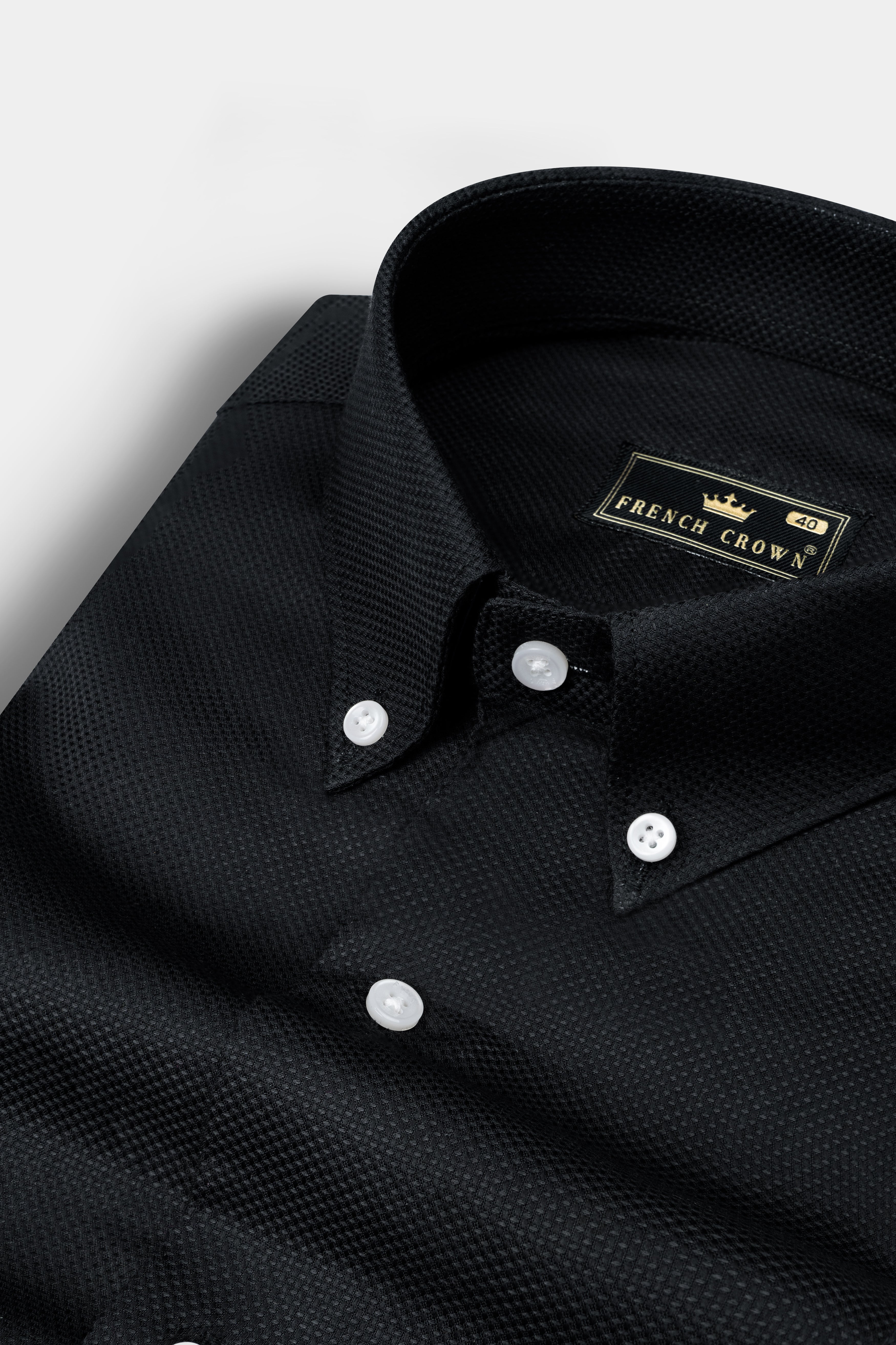 Jade Black Dobby Textured Premium Cotton Shirt 12687-BD-38, 12687-BD-H-38, 12687-BD-39, 12687-BD-H-39, 12687-BD-40, 12687-BD-H-40, 12687-BD-42, 12687-BD-H-42, 12687-BD-44, 12687-BD-H-44, 12687-BD-46, 12687-BD-H-46, 12687-BD-48, 12687-BD-H-48, 12687-BD-50, 12687-BD-H-50, 12687-BD-52, 12687-BD-H-52