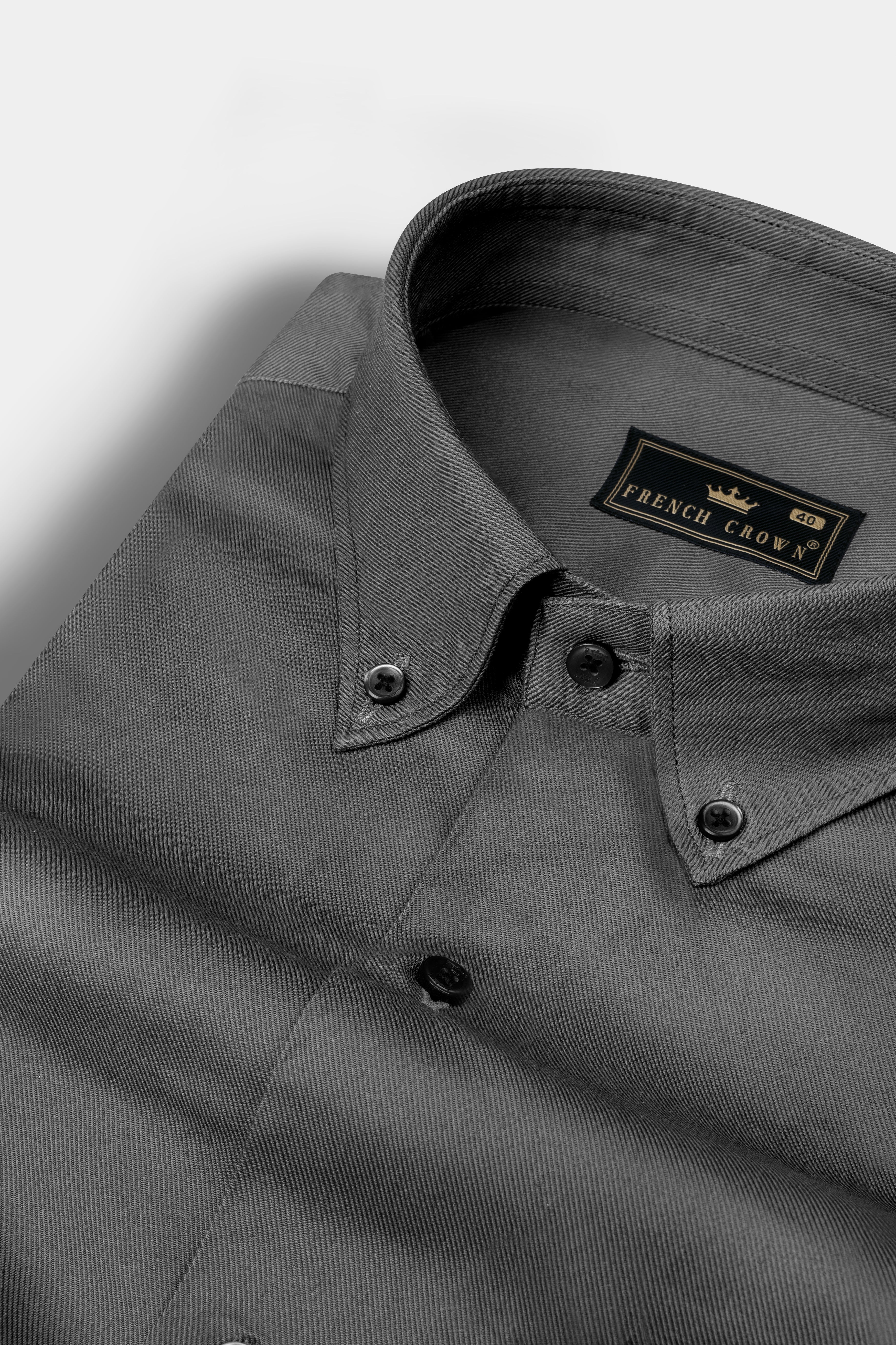 Ironside Gray Textured Twill Cotton Shirt 12688-BD-BLK-38, 12688-BD-BLK-H-38, 12688-BD-BLK-39, 12688-BD-BLK-H-39, 12688-BD-BLK-40, 12688-BD-BLK-H-40, 12688-BD-BLK-42, 12688-BD-BLK-H-42, 12688-BD-BLK-44, 12688-BD-BLK-H-44, 12688-BD-BLK-46, 12688-BD-BLK-H-46, 12688-BD-BLK-48, 12688-BD-BLK-H-48, 12688-BD-BLK-50, 12688-BD-BLK-H-50, 12688-BD-BLK-52, 12688-BD-BLK-H-52