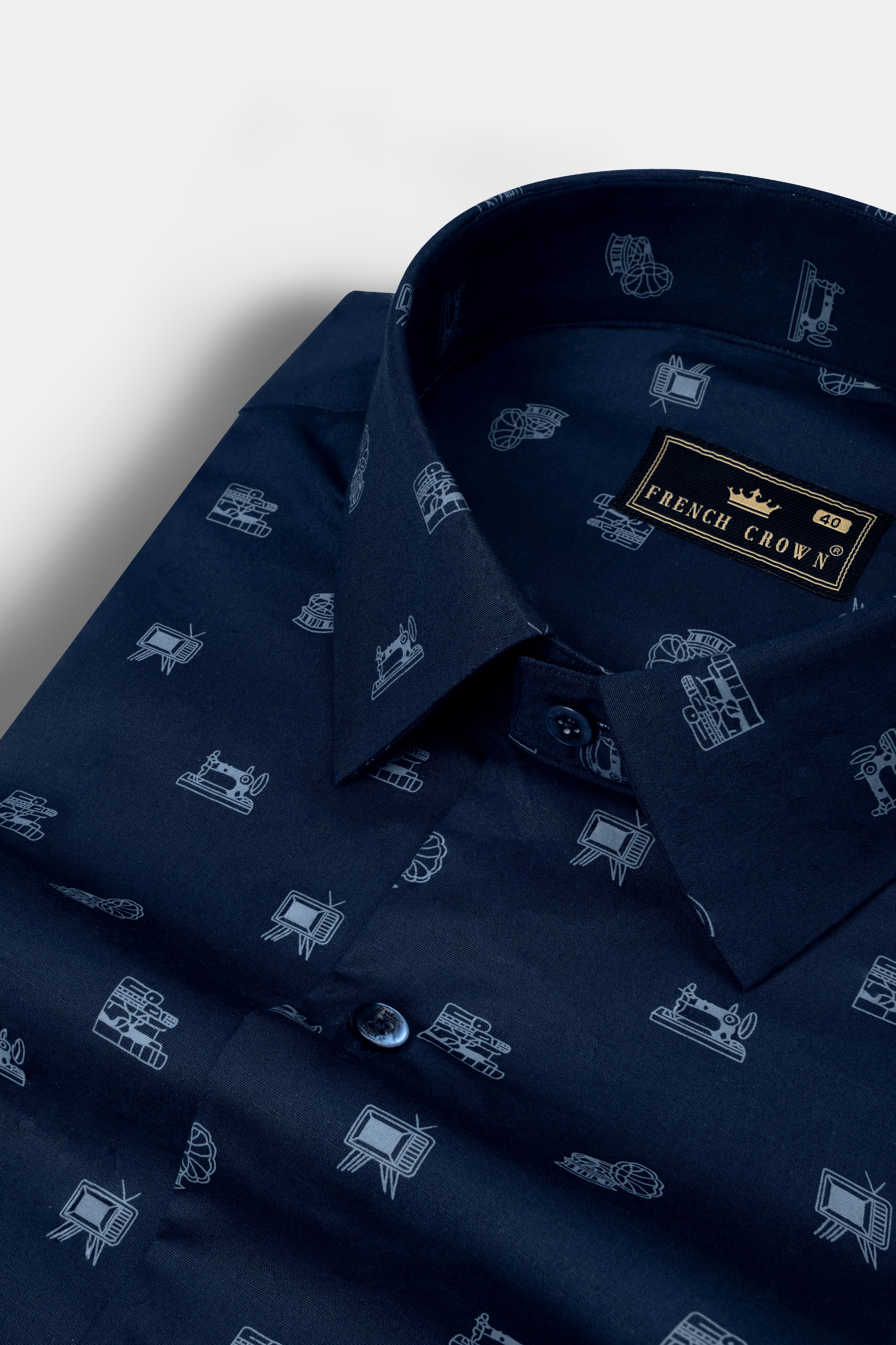 Zodiac Blue Television Printed Poplin Giza Cotton Shirt 12698-BLE-38, 12698-BLE-H-38, 12698-BLE-39, 12698-BLE-H-39, 12698-BLE-40, 12698-BLE-H-40, 12698-BLE-42, 12698-BLE-H-42, 12698-BLE-44, 12698-BLE-H-44, 12698-BLE-46, 12698-BLE-H-46, 12698-BLE-48, 12698-BLE-H-48, 12698-BLE-50, 12698-BLE-H-50, 12698-BLE-52, 12698-BLE-H-52